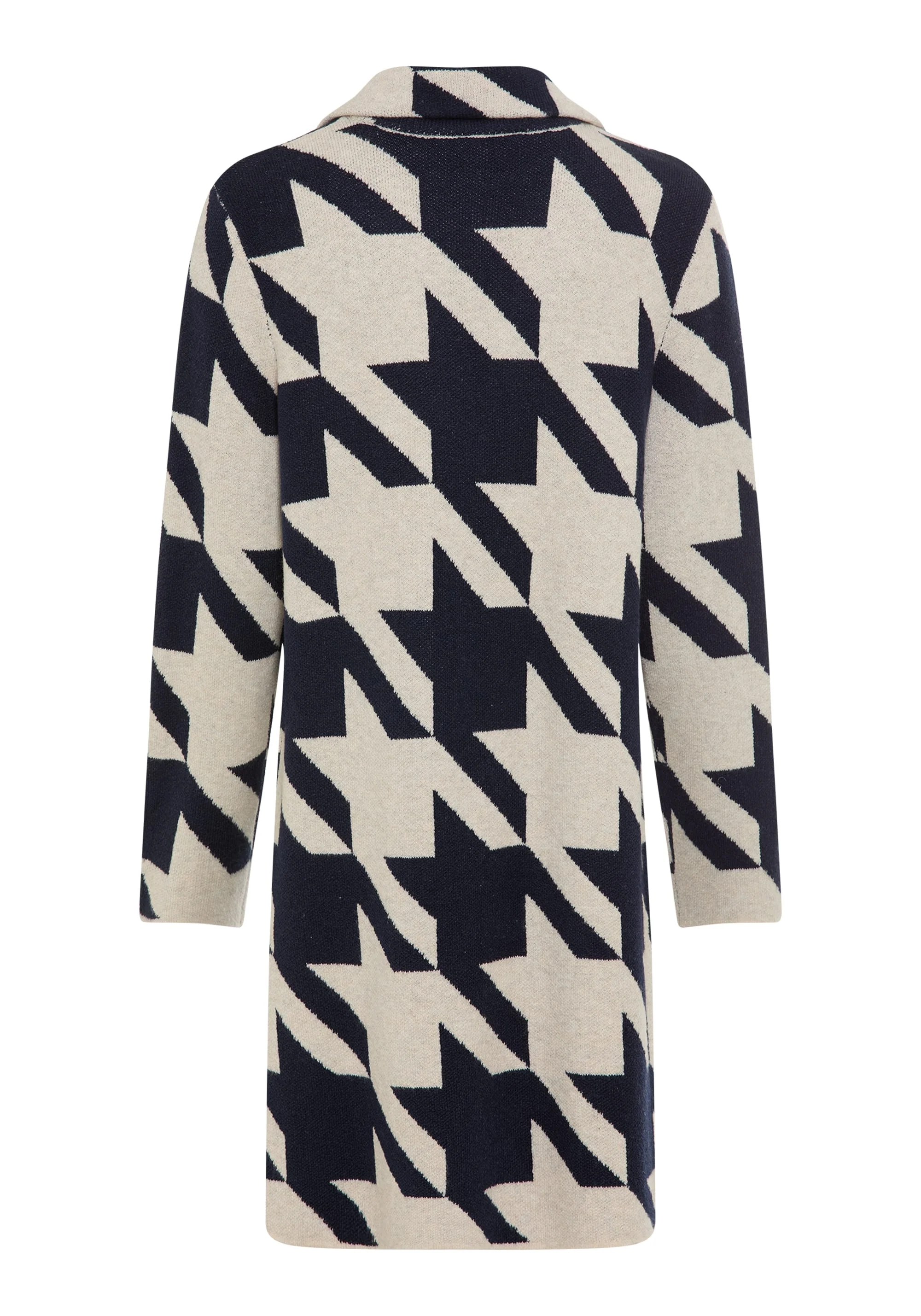 Longline Houndstooth Statement Cardigan - Image 6