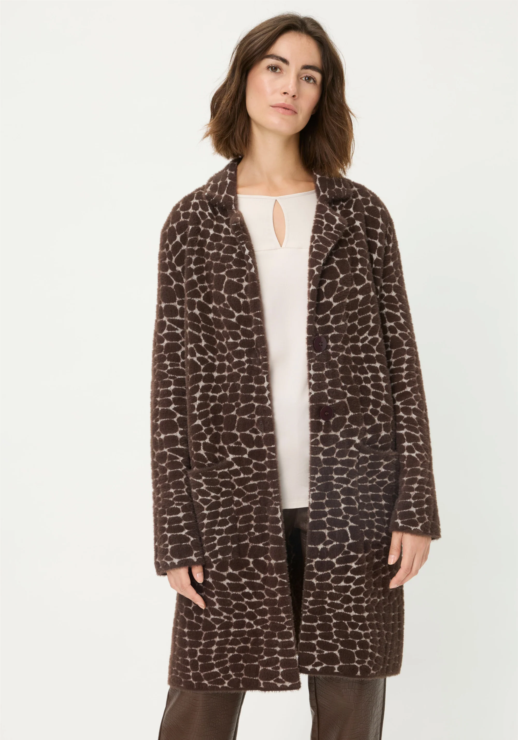 Longline Modern Animal Feather Coatigan - Image 3