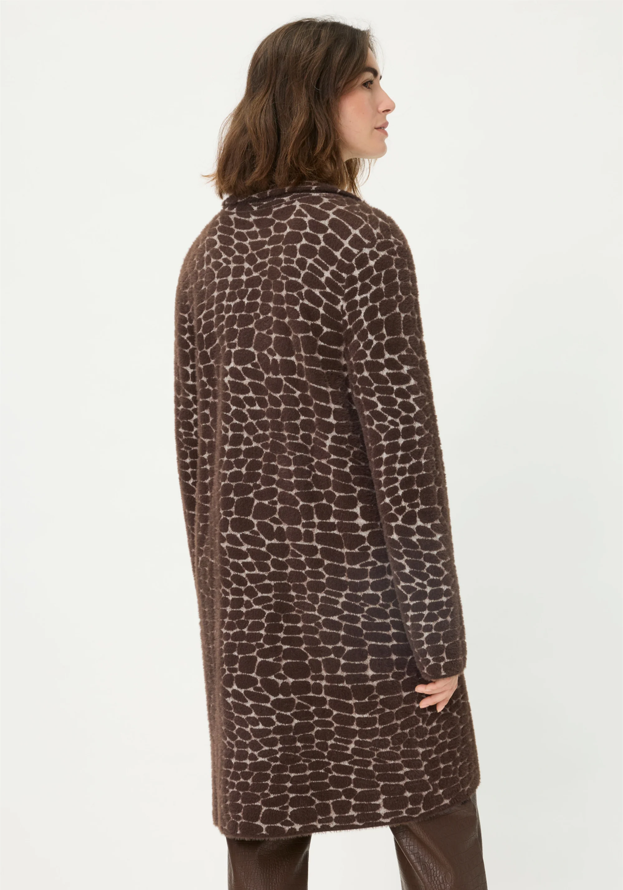 Longline Modern Animal Feather Coatigan - Image 4