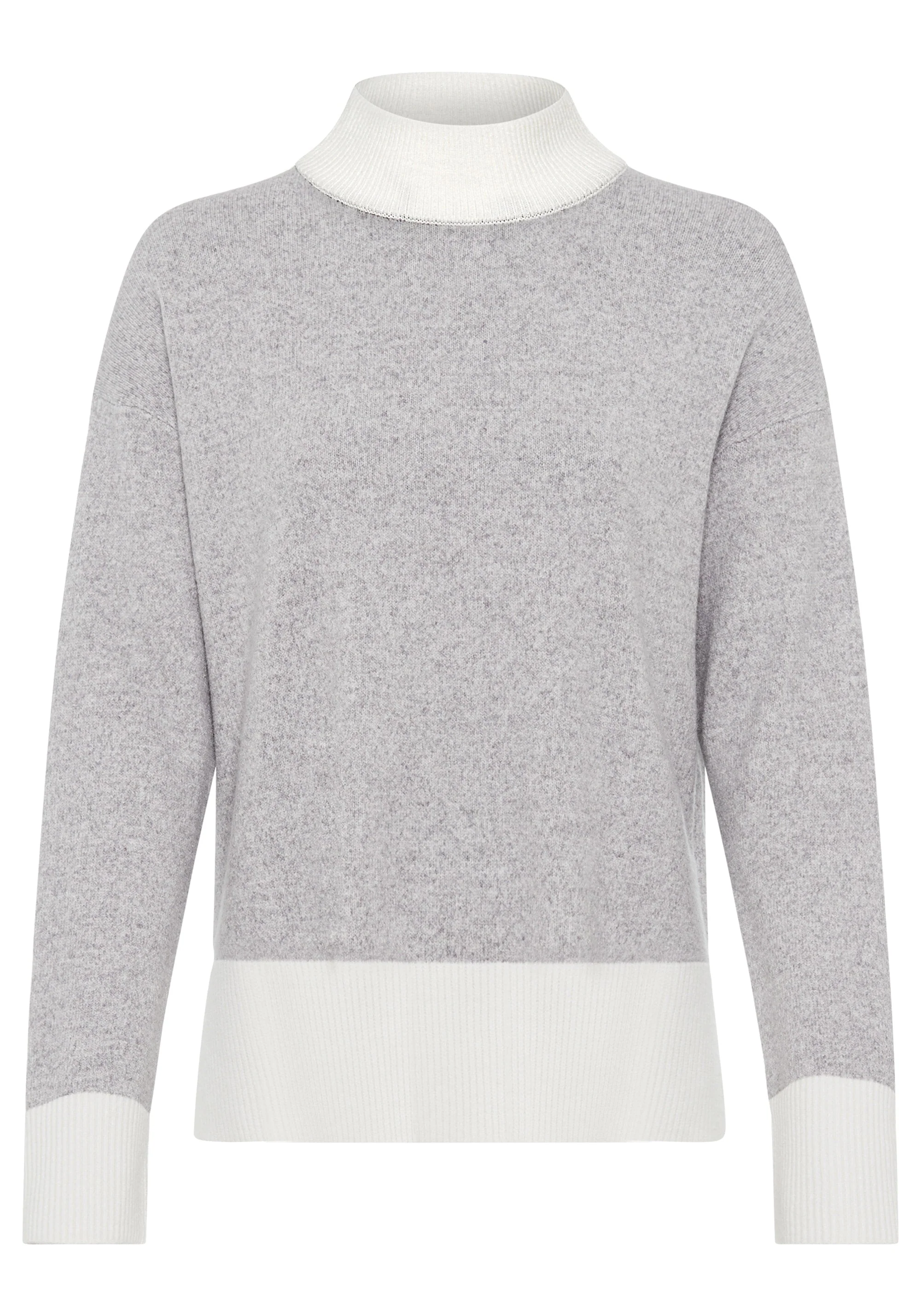 Mélange Knit Mock Neck Sweater - Image 3