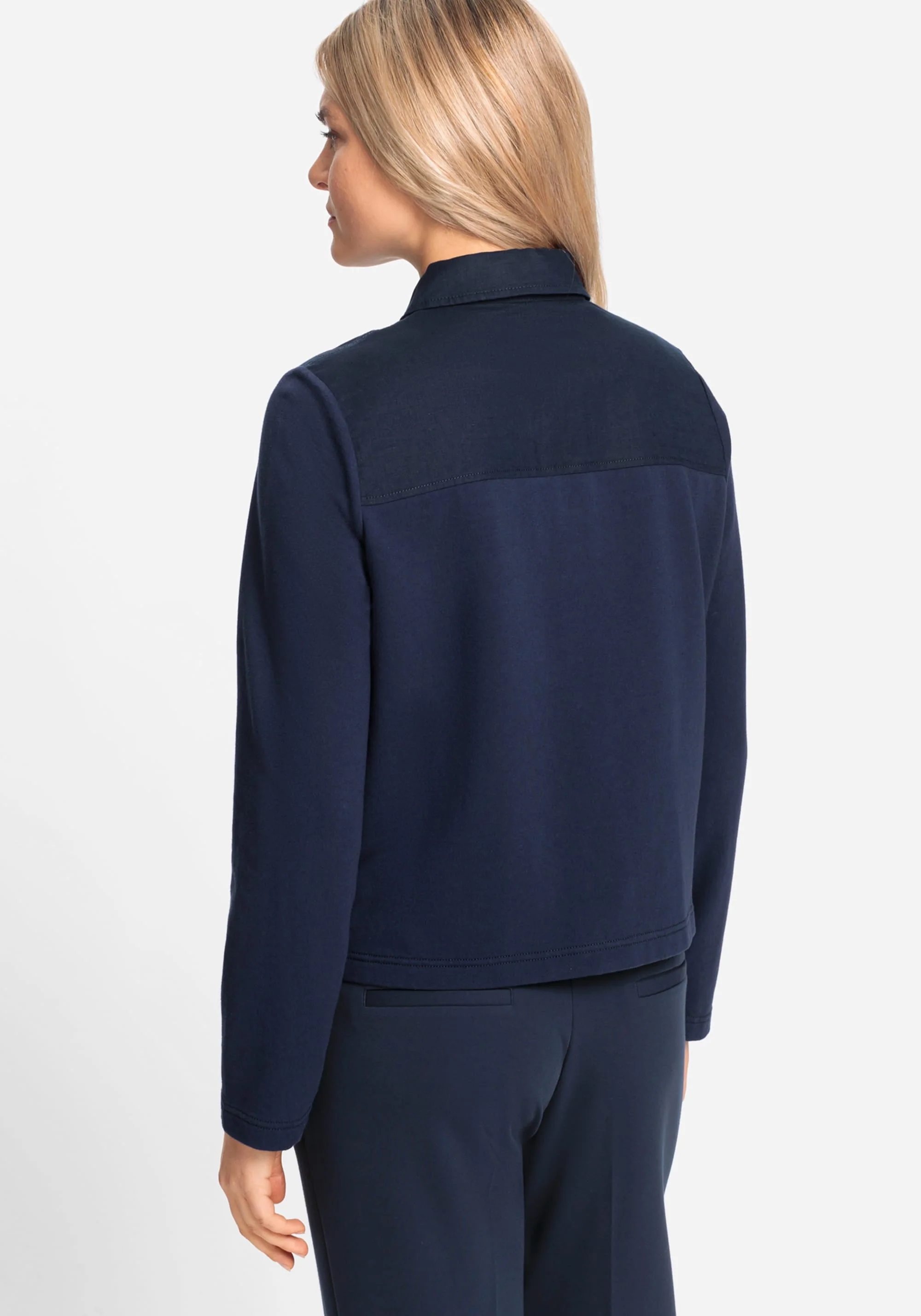 Mixed Media Cropped Jacket - Image 8
