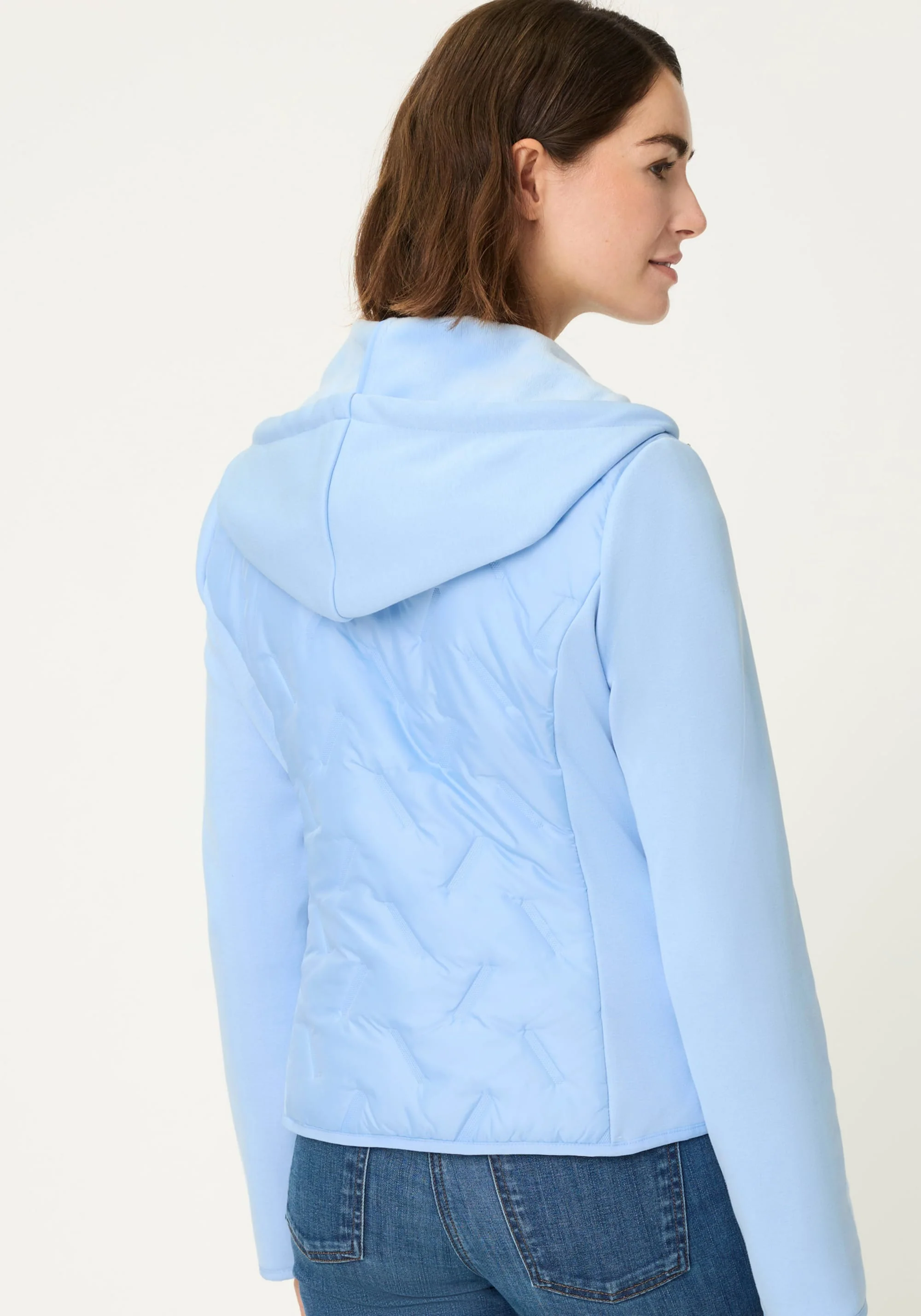 Mixed Media Jacket with Hood - Image 3