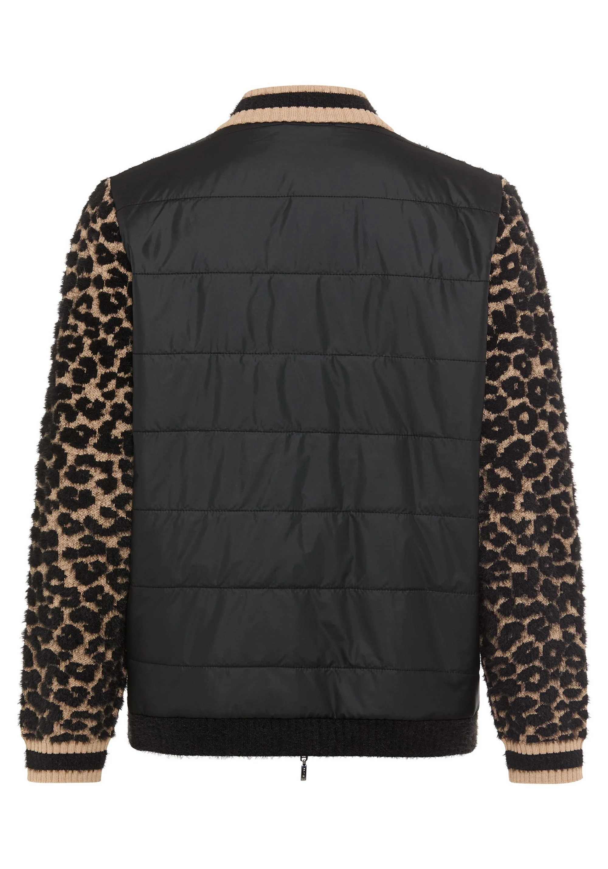 Mixed Media Leopard Zip Front Cardigan - Image 7