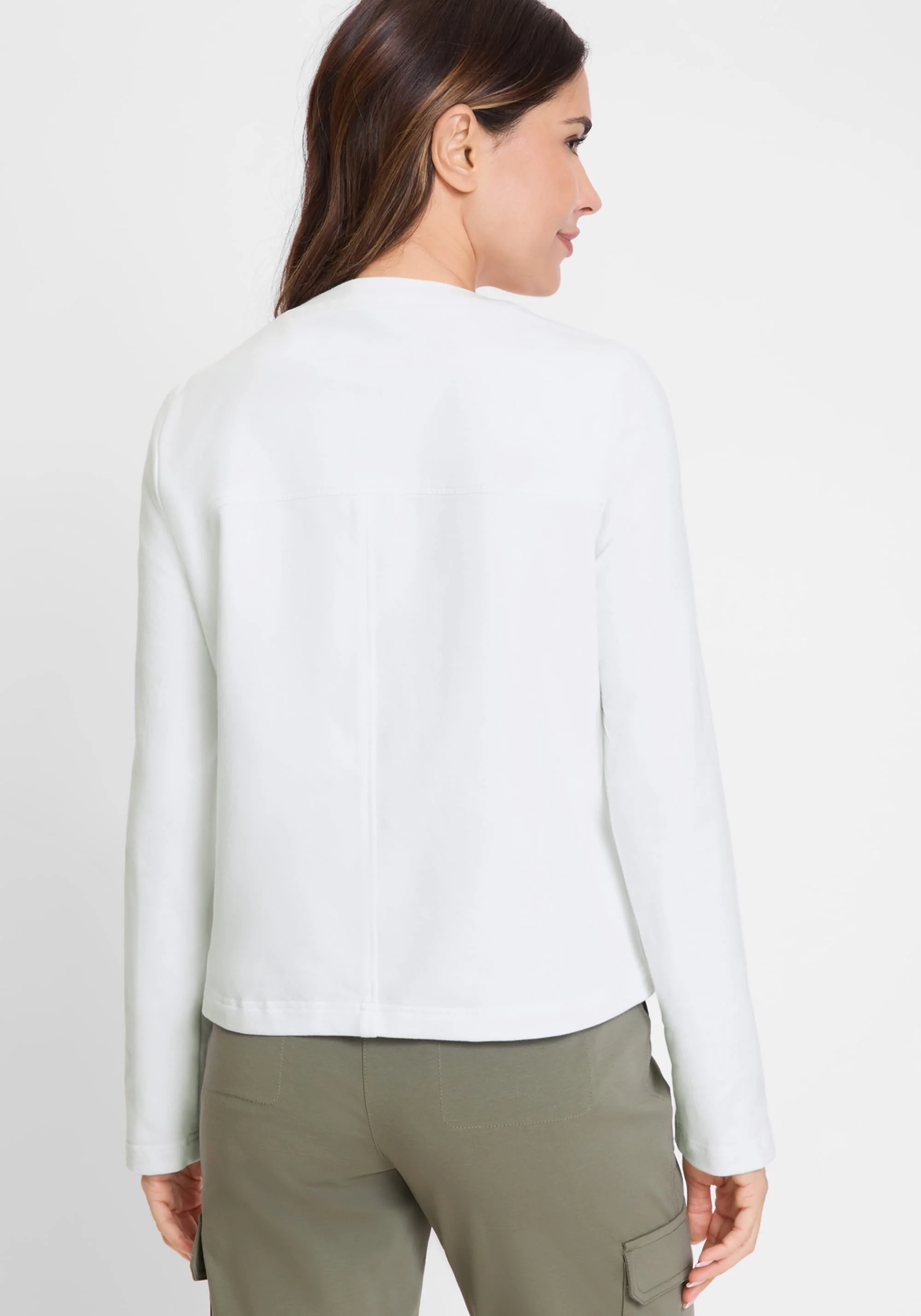 Mixed Media Zip Front Jacket - Image 3