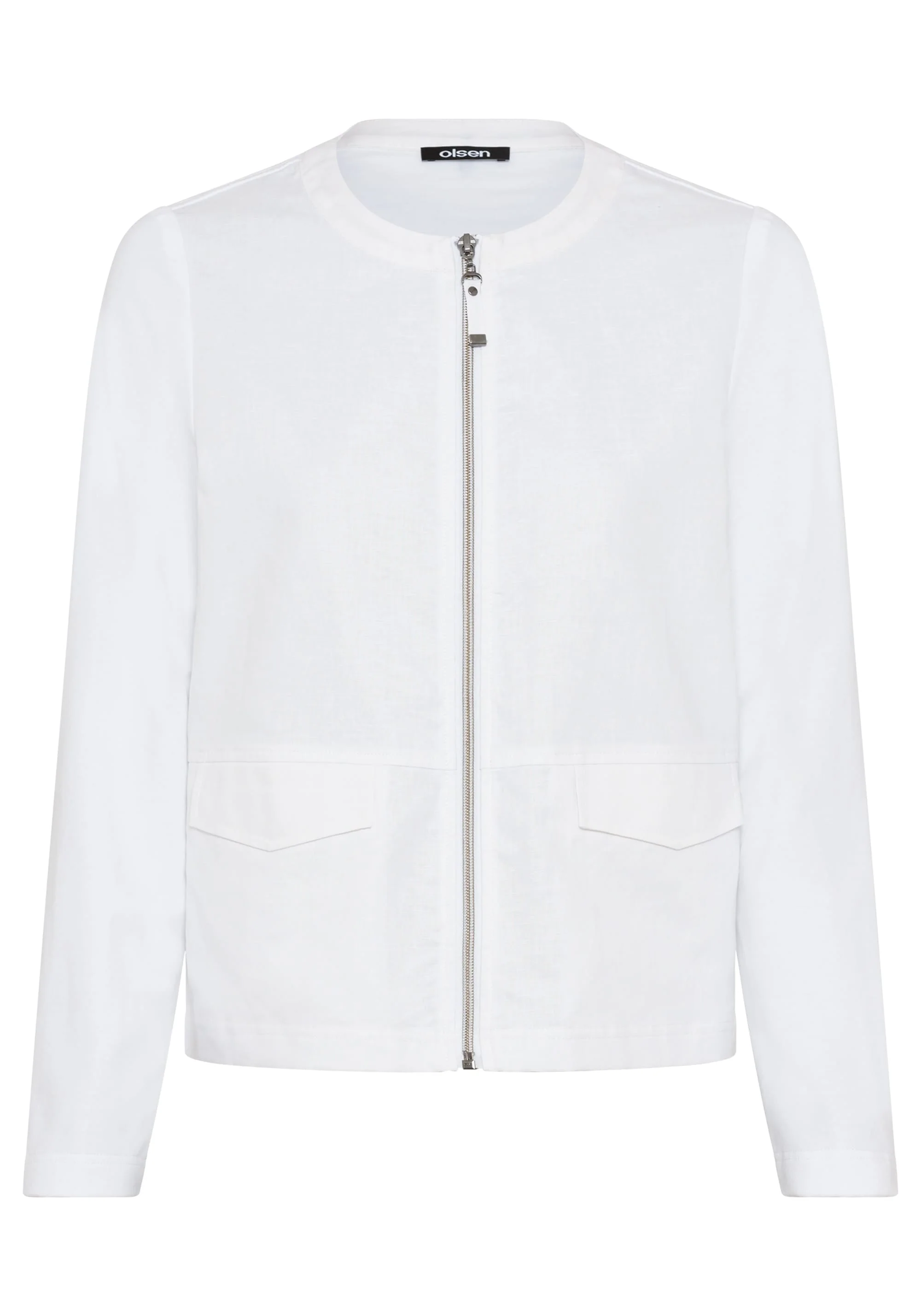 Mixed Media Zip Front Jacket - Image 5
