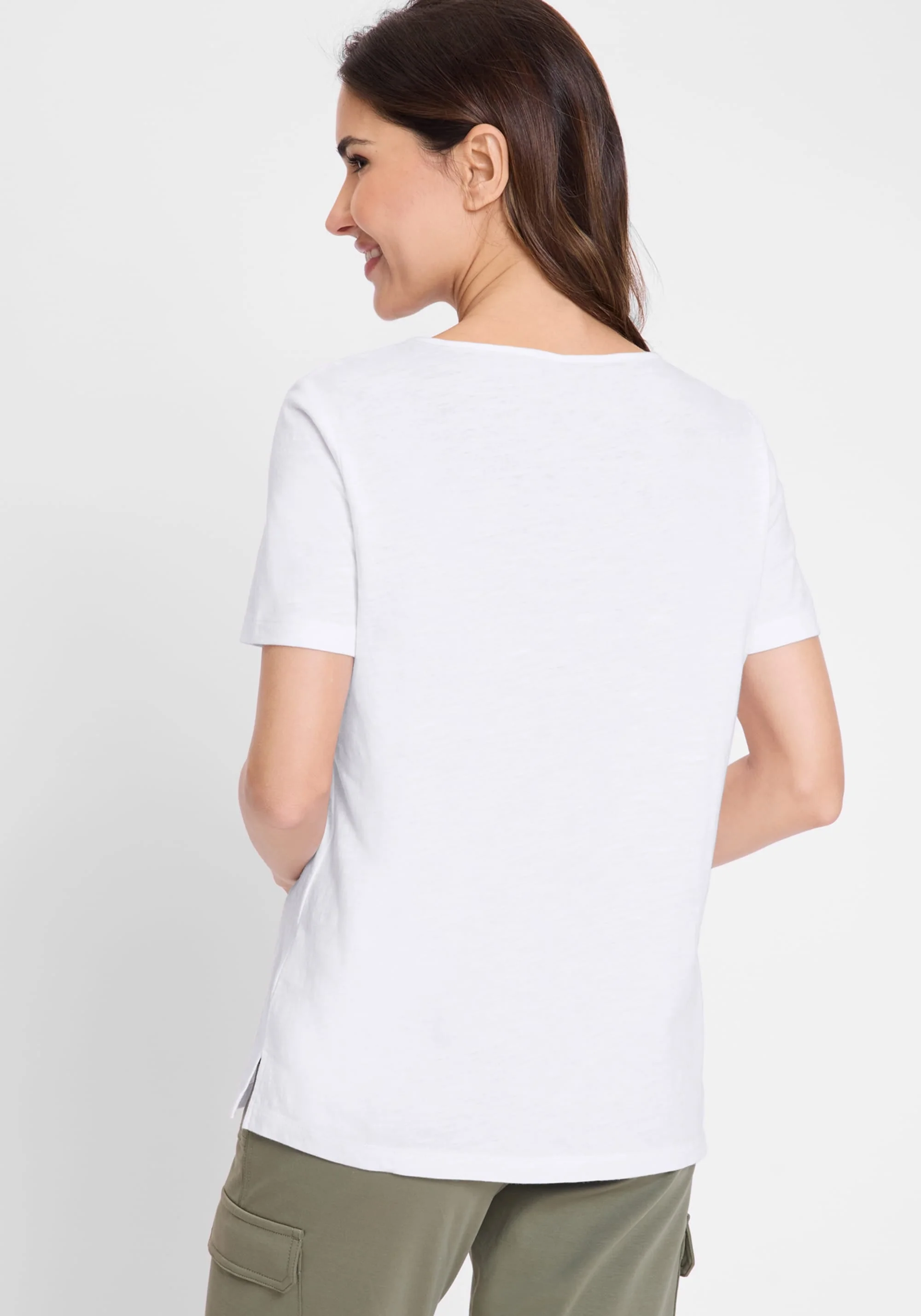 Modern Eyelet V-Neck T-Shirt - Image 2