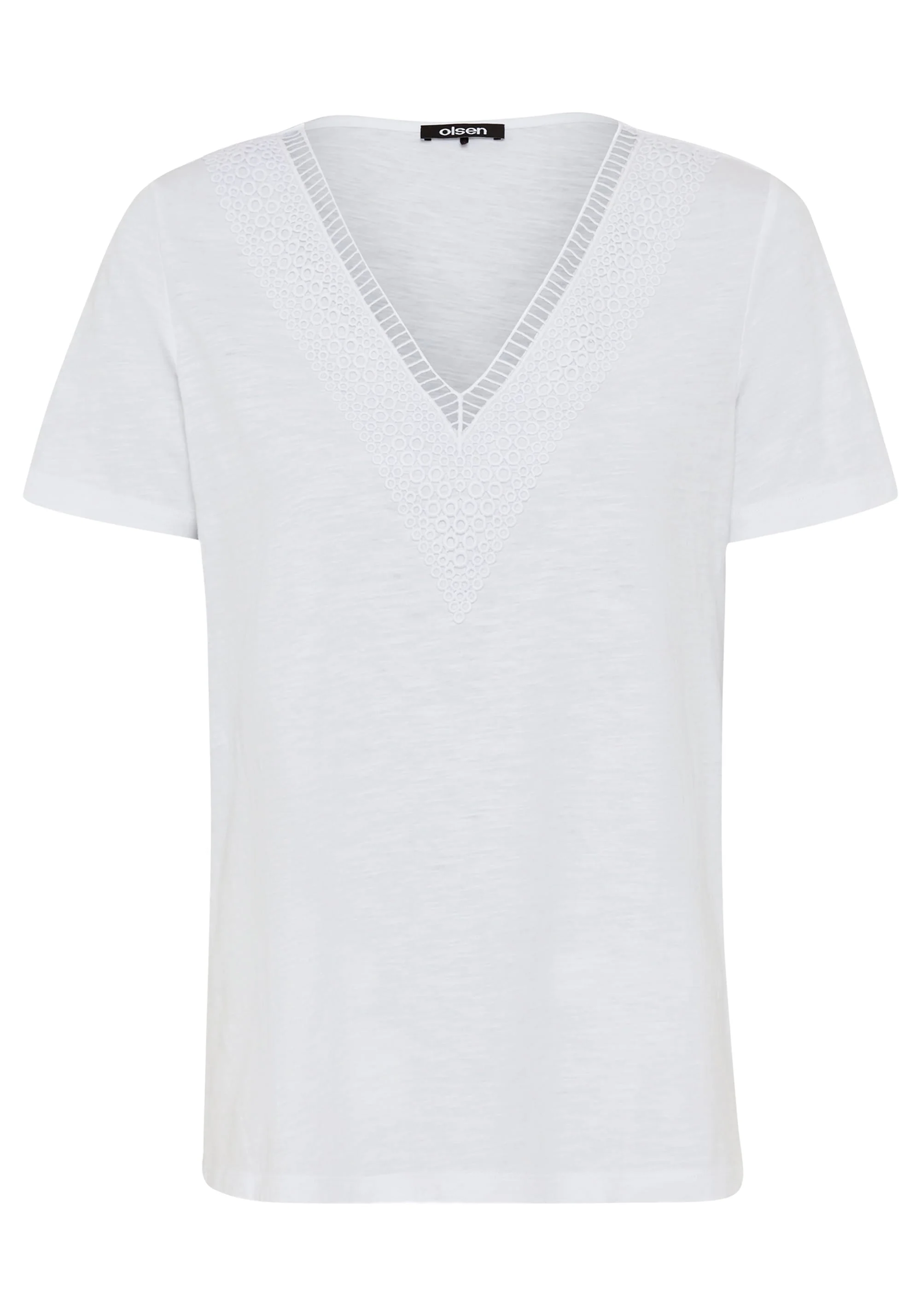 Modern Eyelet V-Neck T-Shirt - Image 3