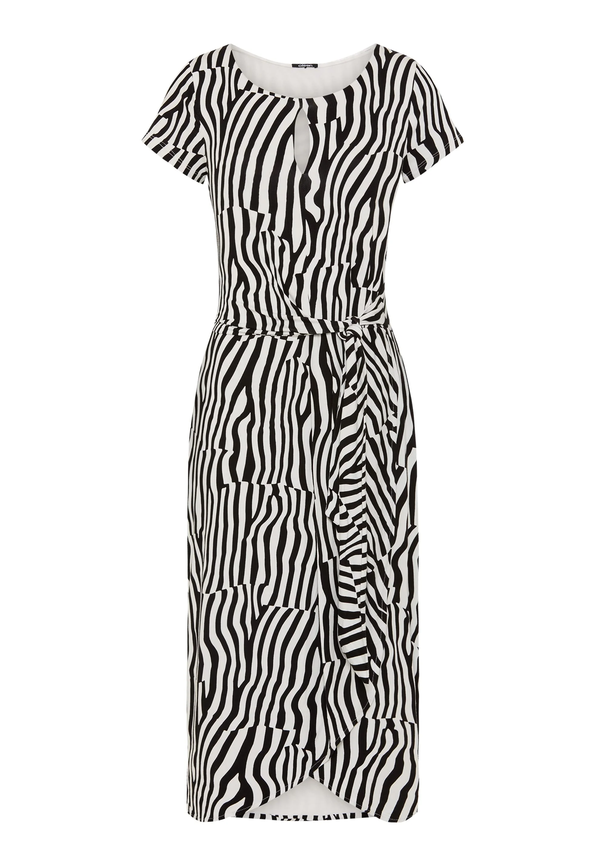 Modern Zebra Faux Wrap Dress - Image 6
