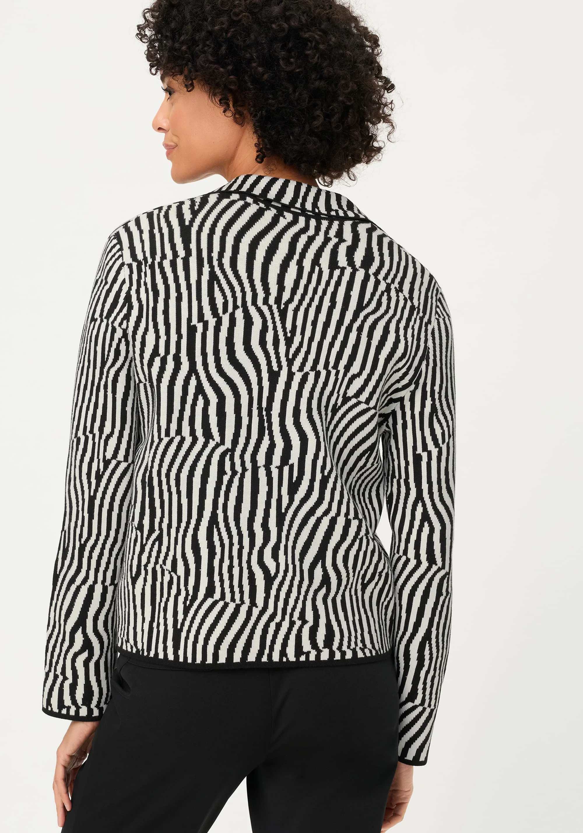 Modern Zebra Knit Cardigan - Image 3
