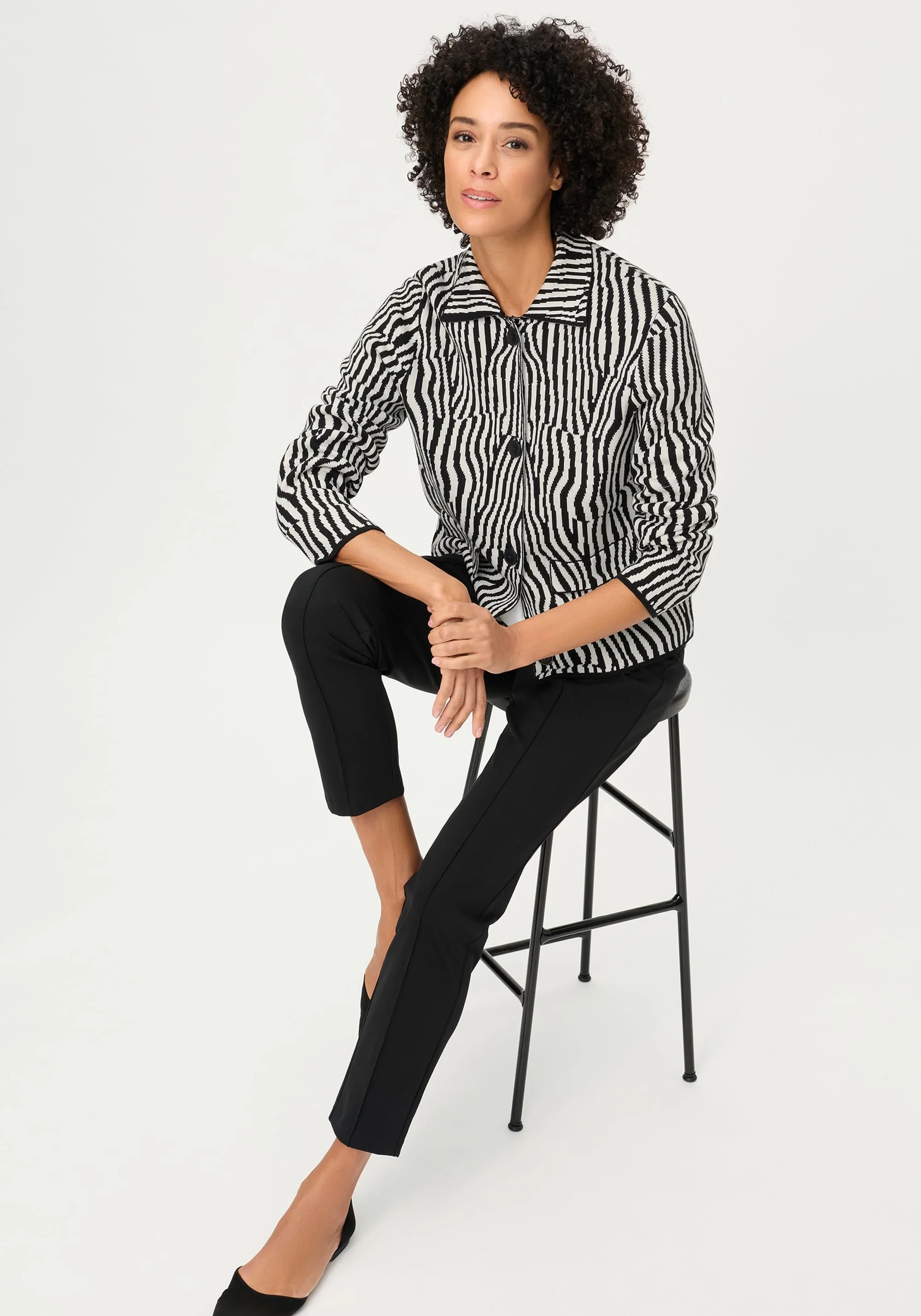 Modern Zebra Knit Cardigan - Image 5
