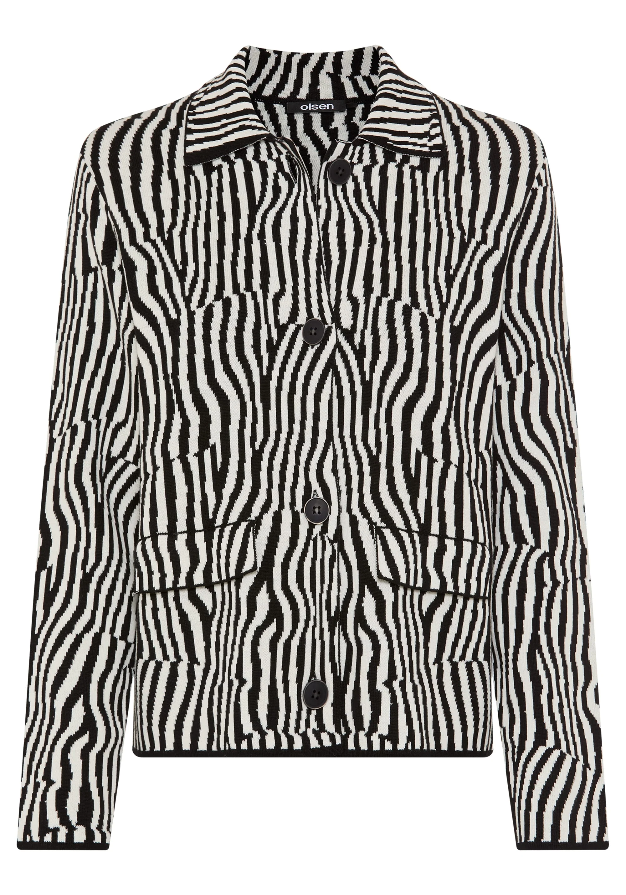 Modern Zebra Knit Cardigan - Image 6
