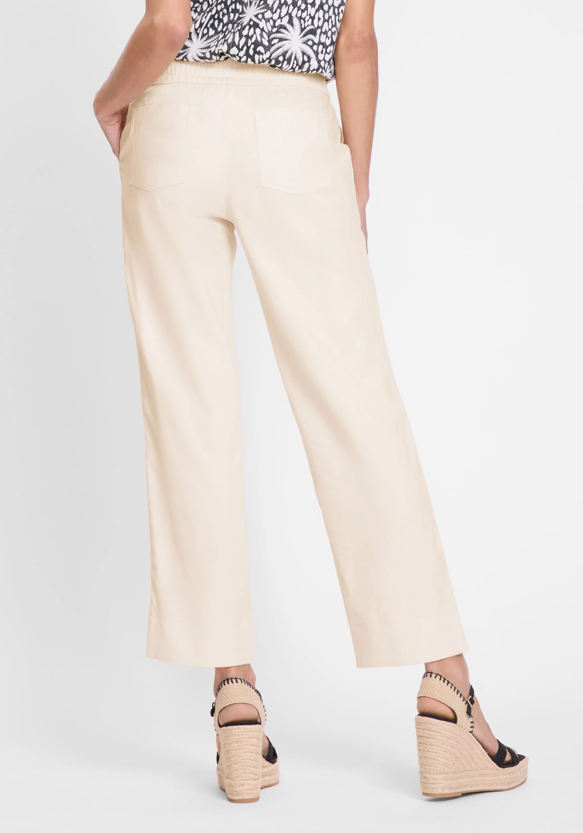 Mona Fit Linen Blend Pull-On Pant - Image 3