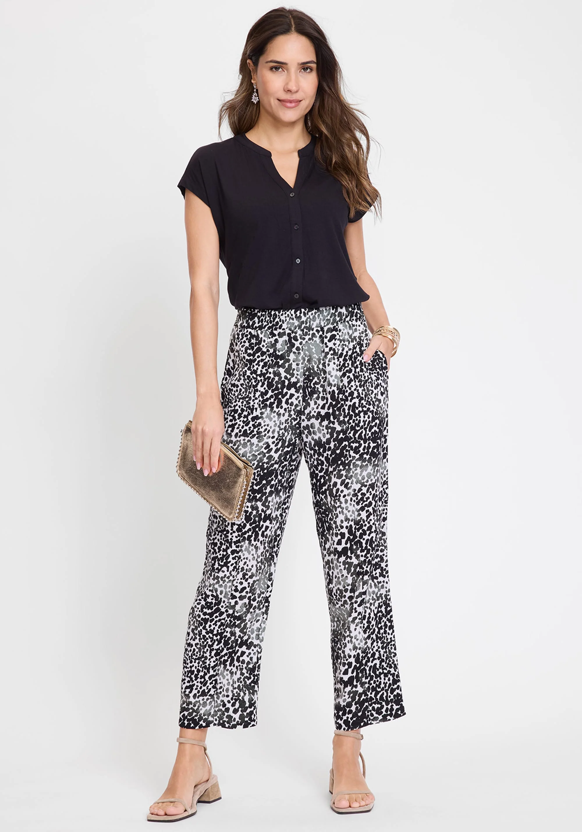 Mona Fit Modern Animal Print Pant