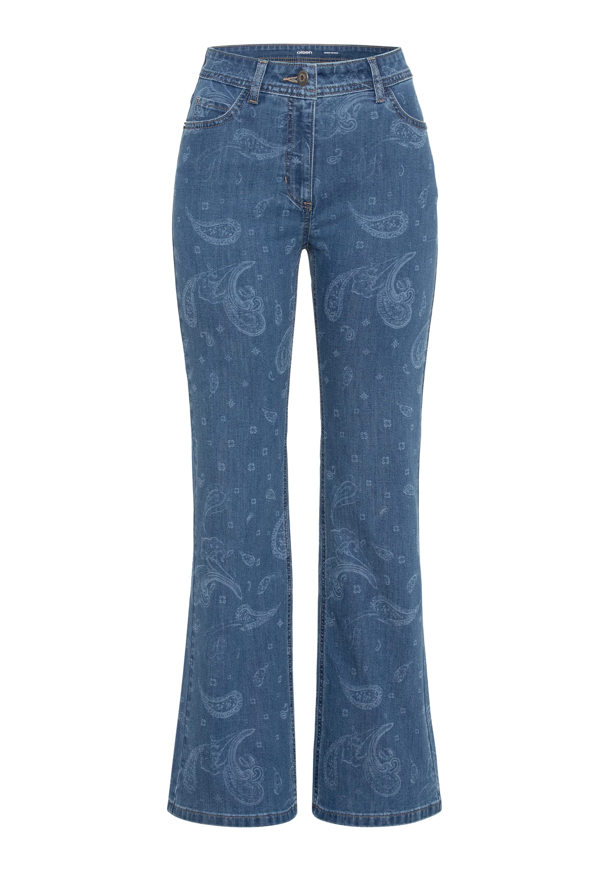 Mona Fit Paisley Motif Jean - Image 3