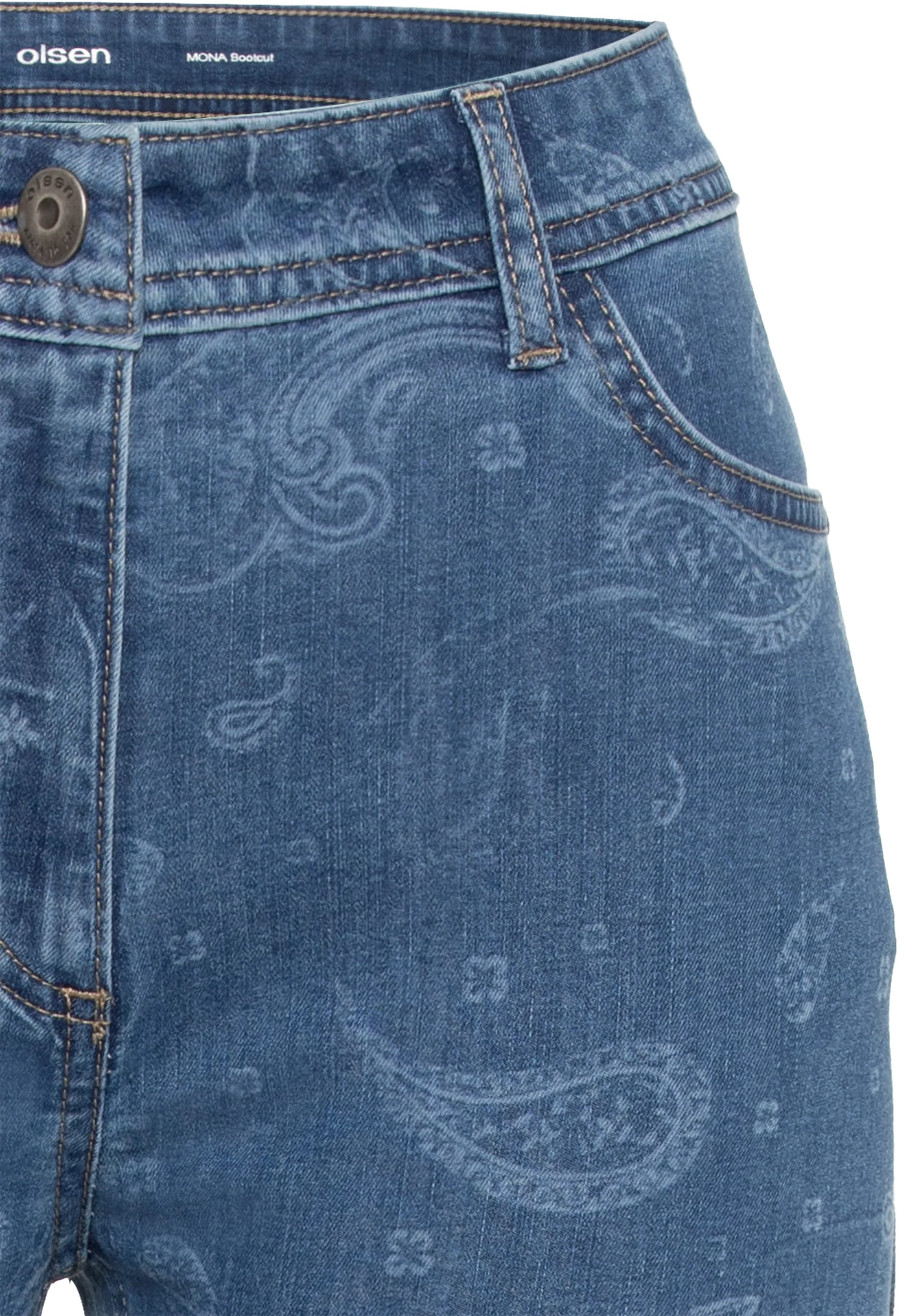 Mona Fit Paisley Motif Jean - Image 5