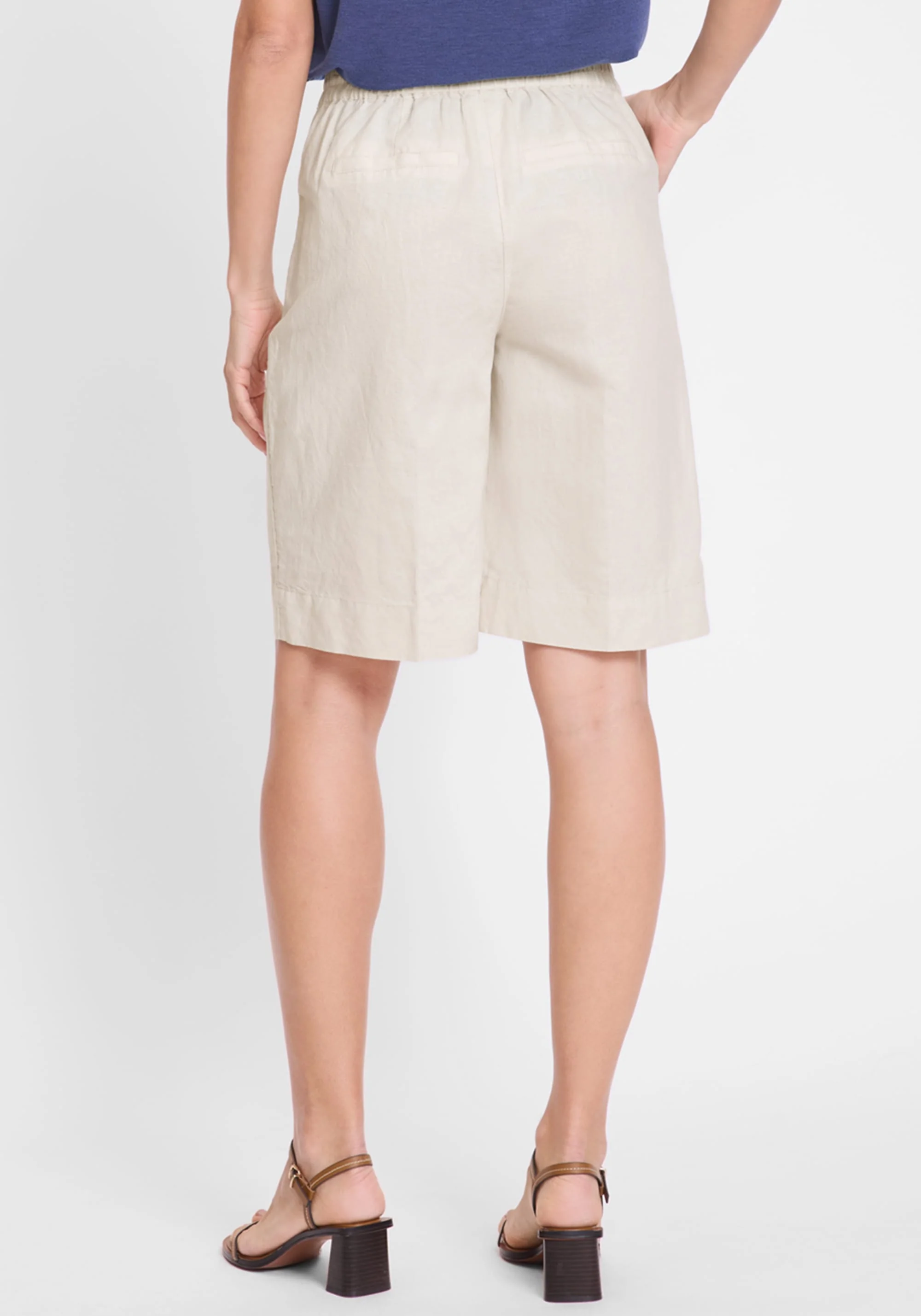 Mona Fit Straight Cotton Linen Short - Image 2