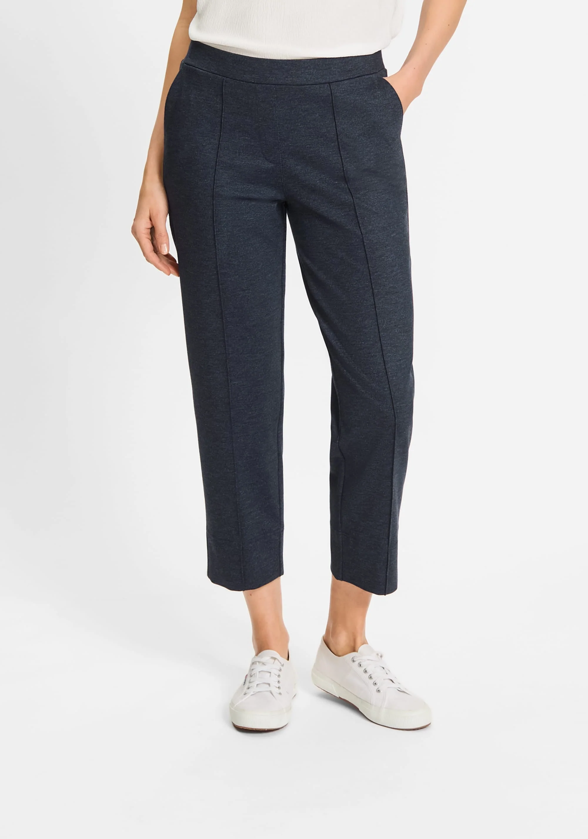 Mona Fit Straight Jersey Cropped Pant