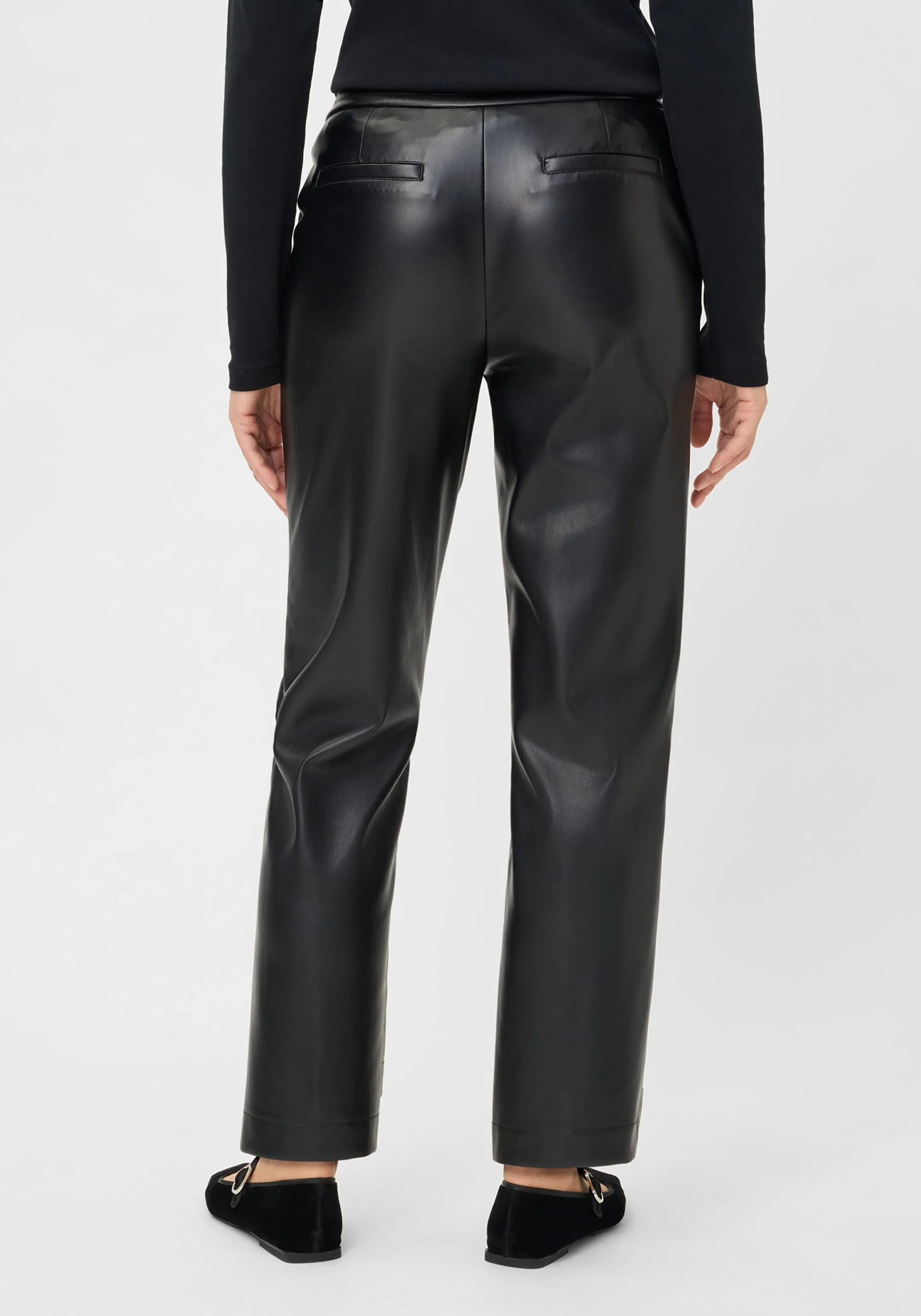 Mona Fit Straight Leg Faux Leather Pant - Image 3