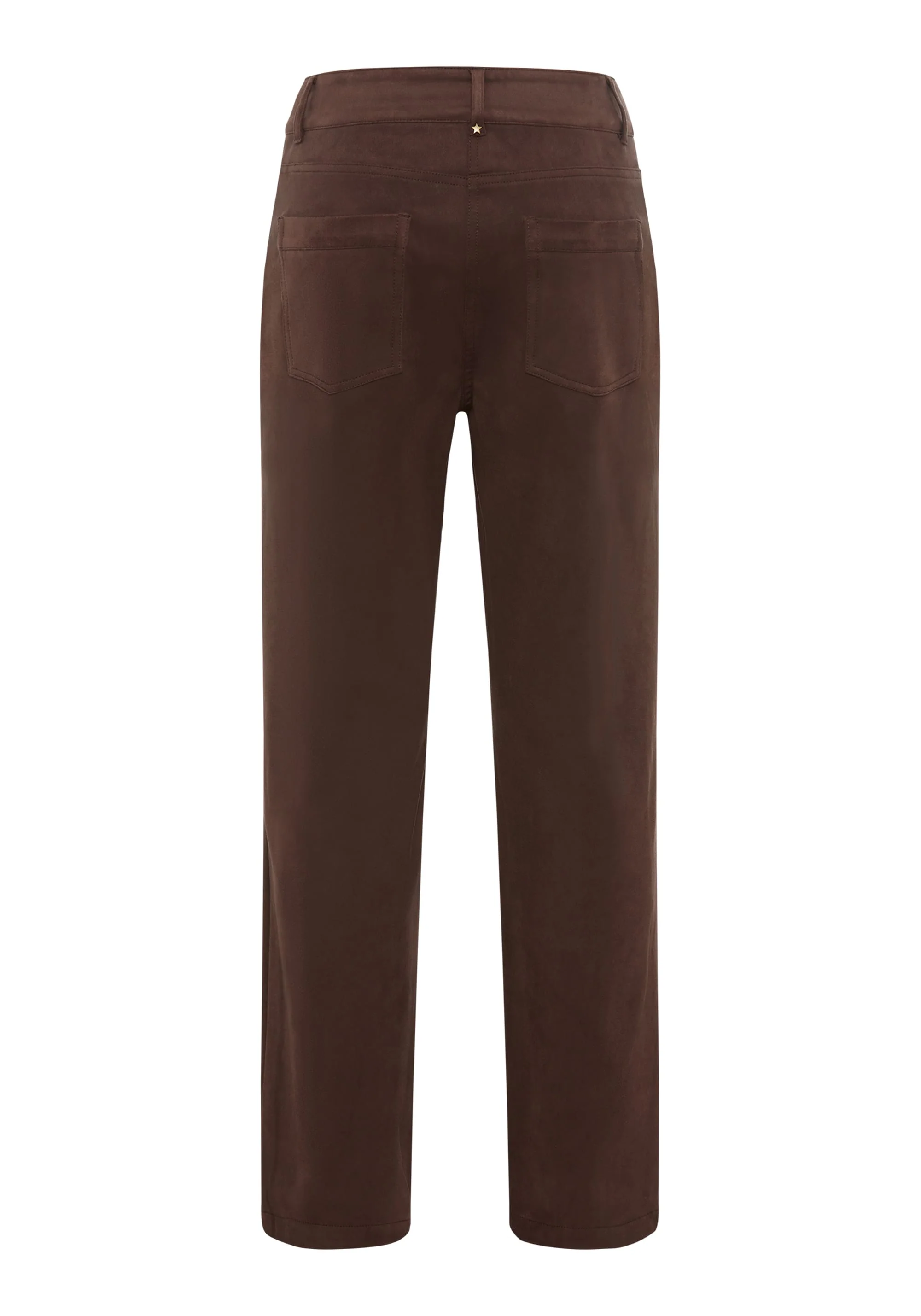 Mona Fit Straight Leg Faux Suede Trousers - Image 4