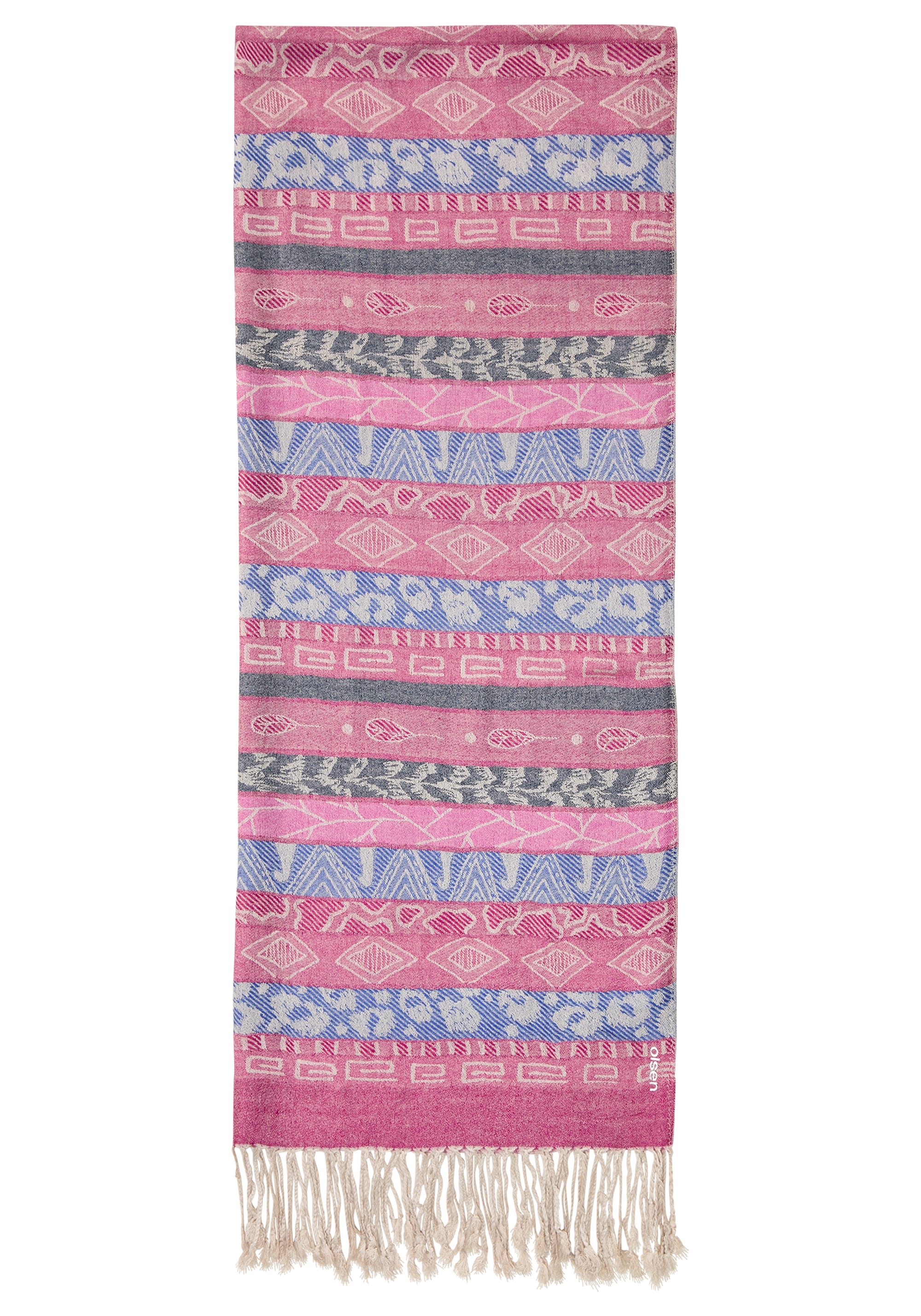 Multi-Motif Scarf with Fringe Trim - Image 3