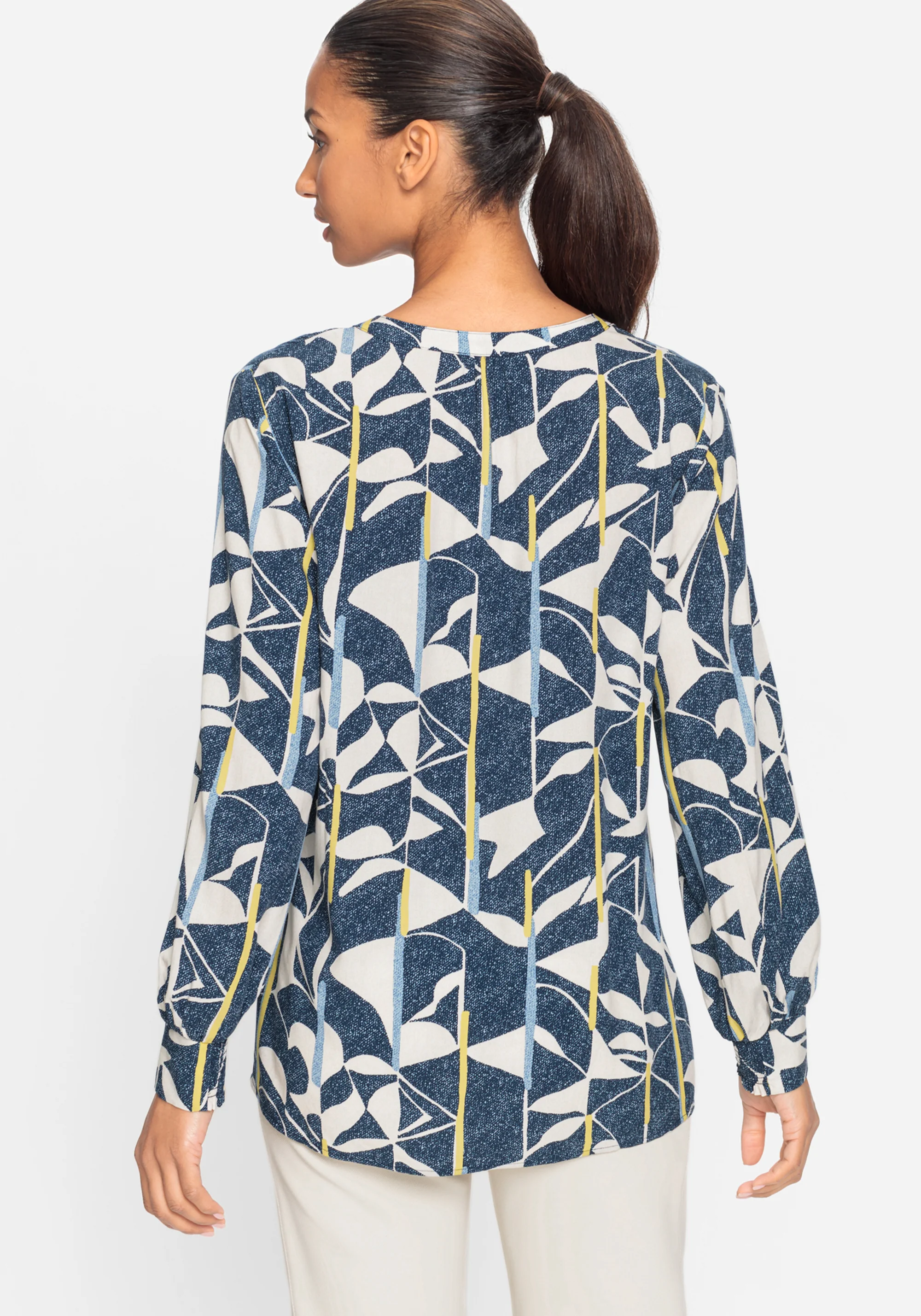 Multi-Pattern Tunic Blouse - Image 2