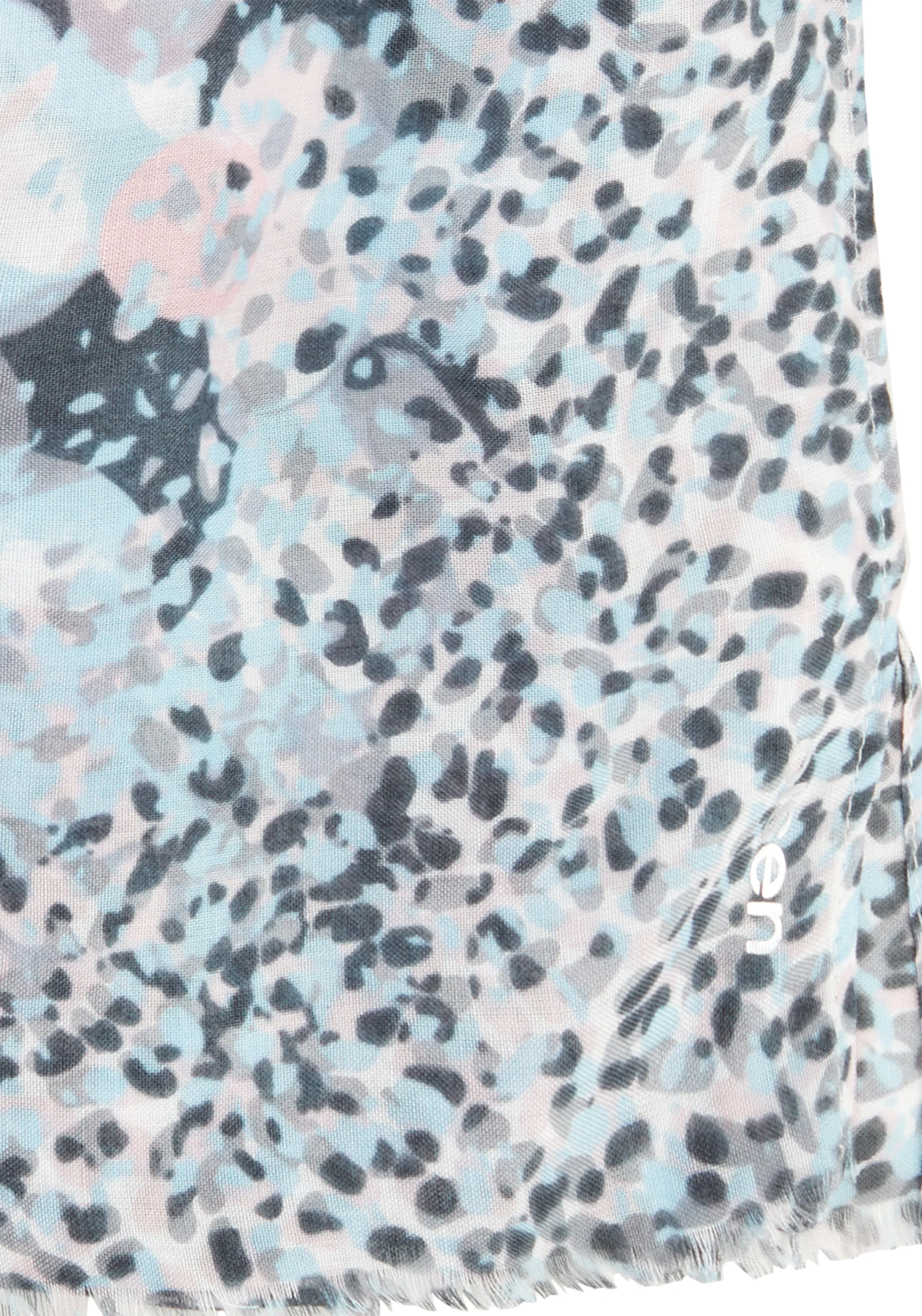 Multi-Print Scarf with Frayed Edge Trim - Image 3
