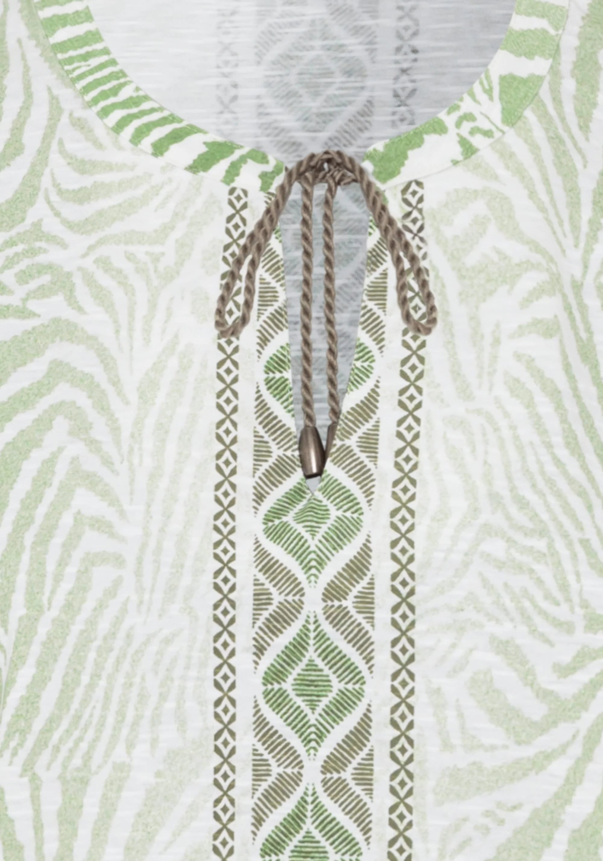 Multi-Print Tie Neck T-Shirt - Image 5