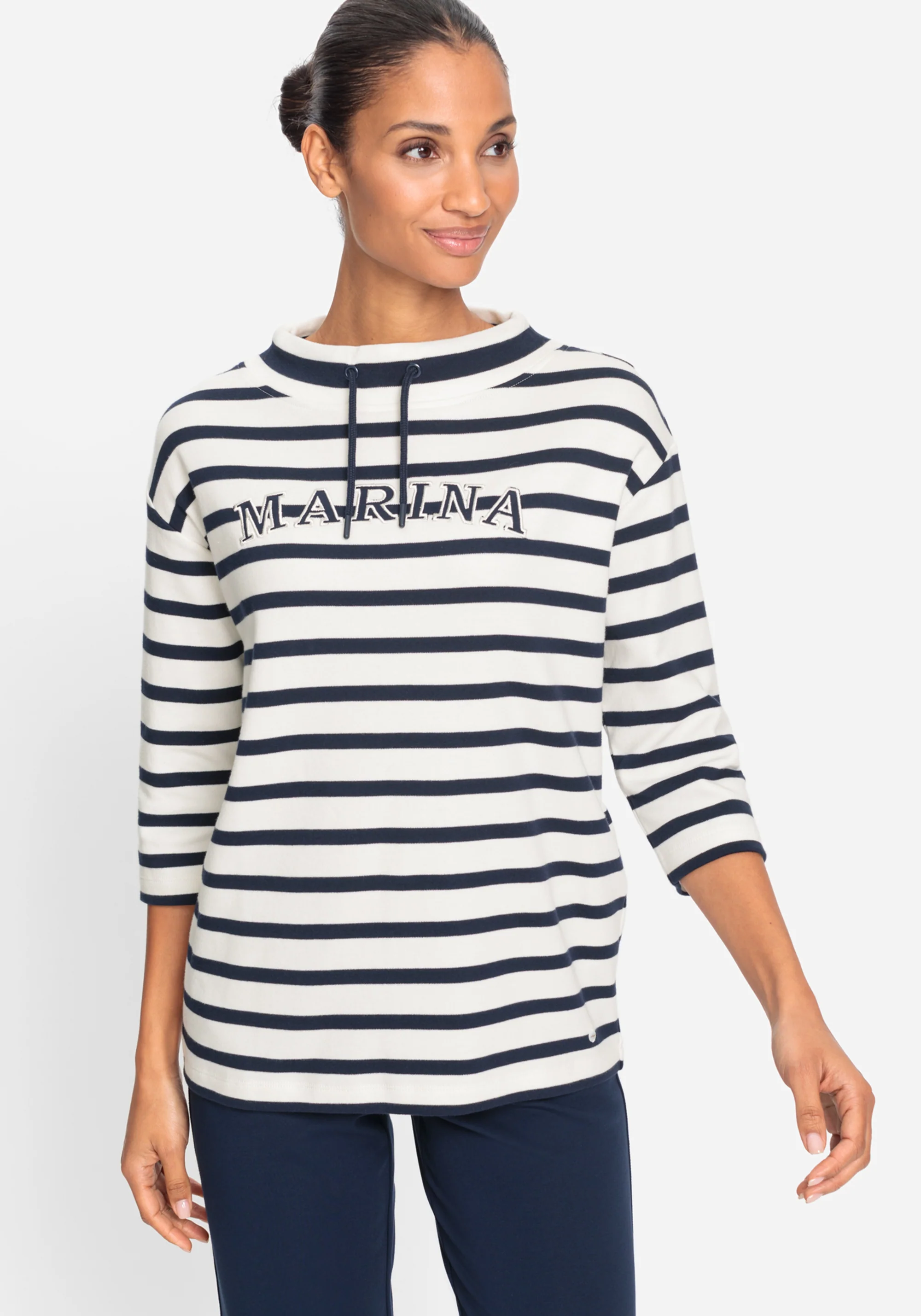 Nautical Striped Jersey Top - Image 2