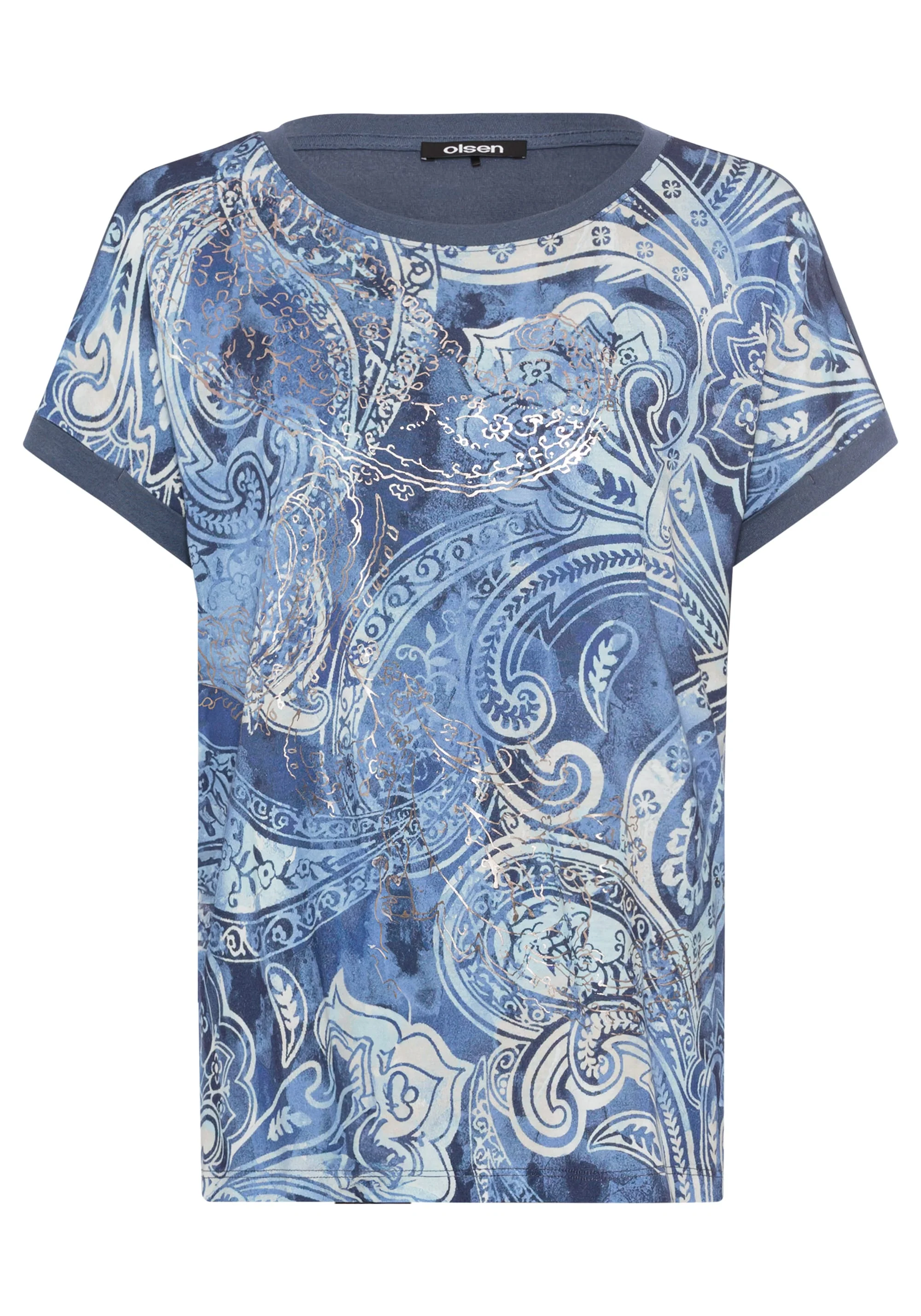 Paisley and Foil Print T-Shirt - Image 3