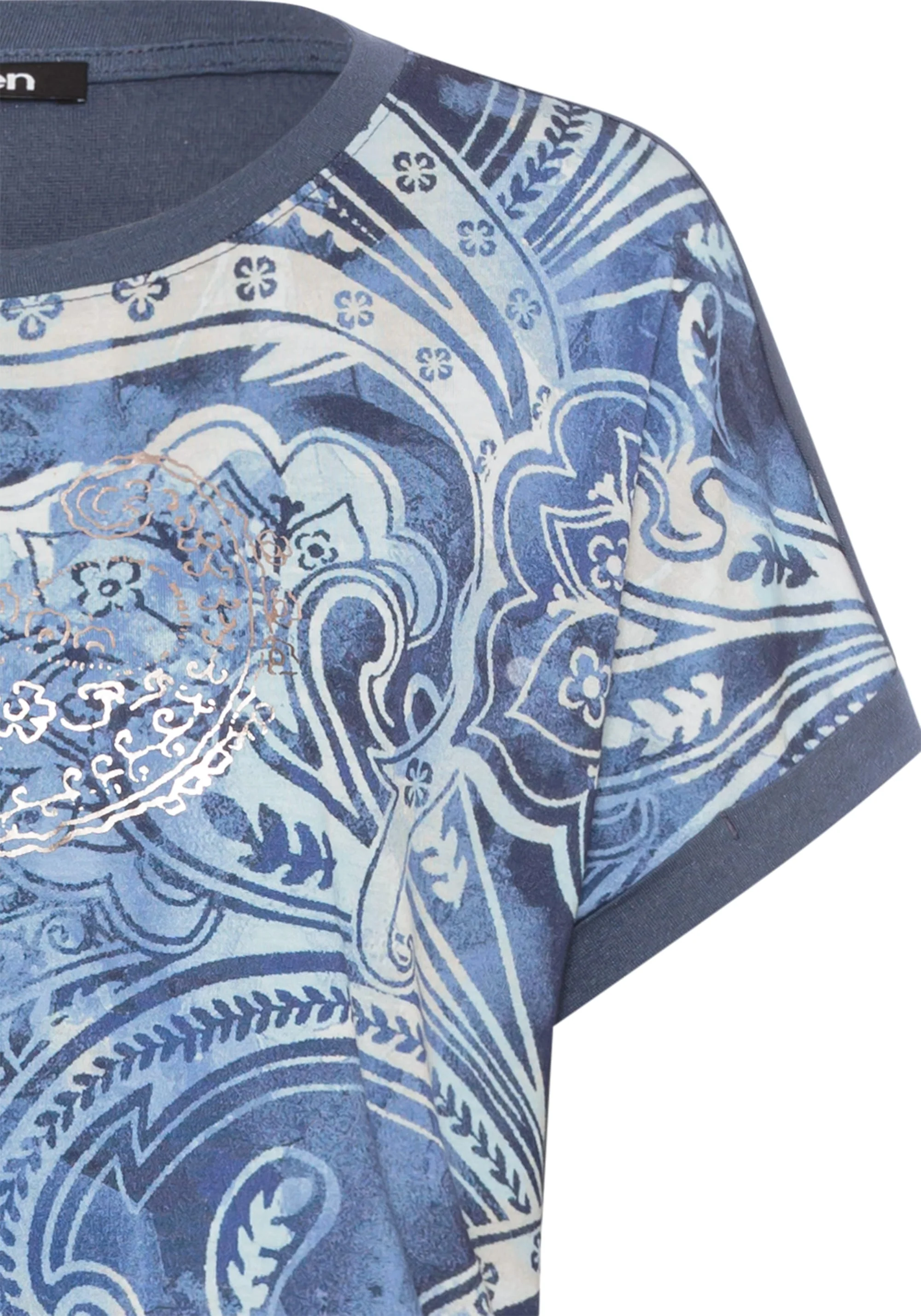 Paisley and Foil Print T-Shirt - Image 5