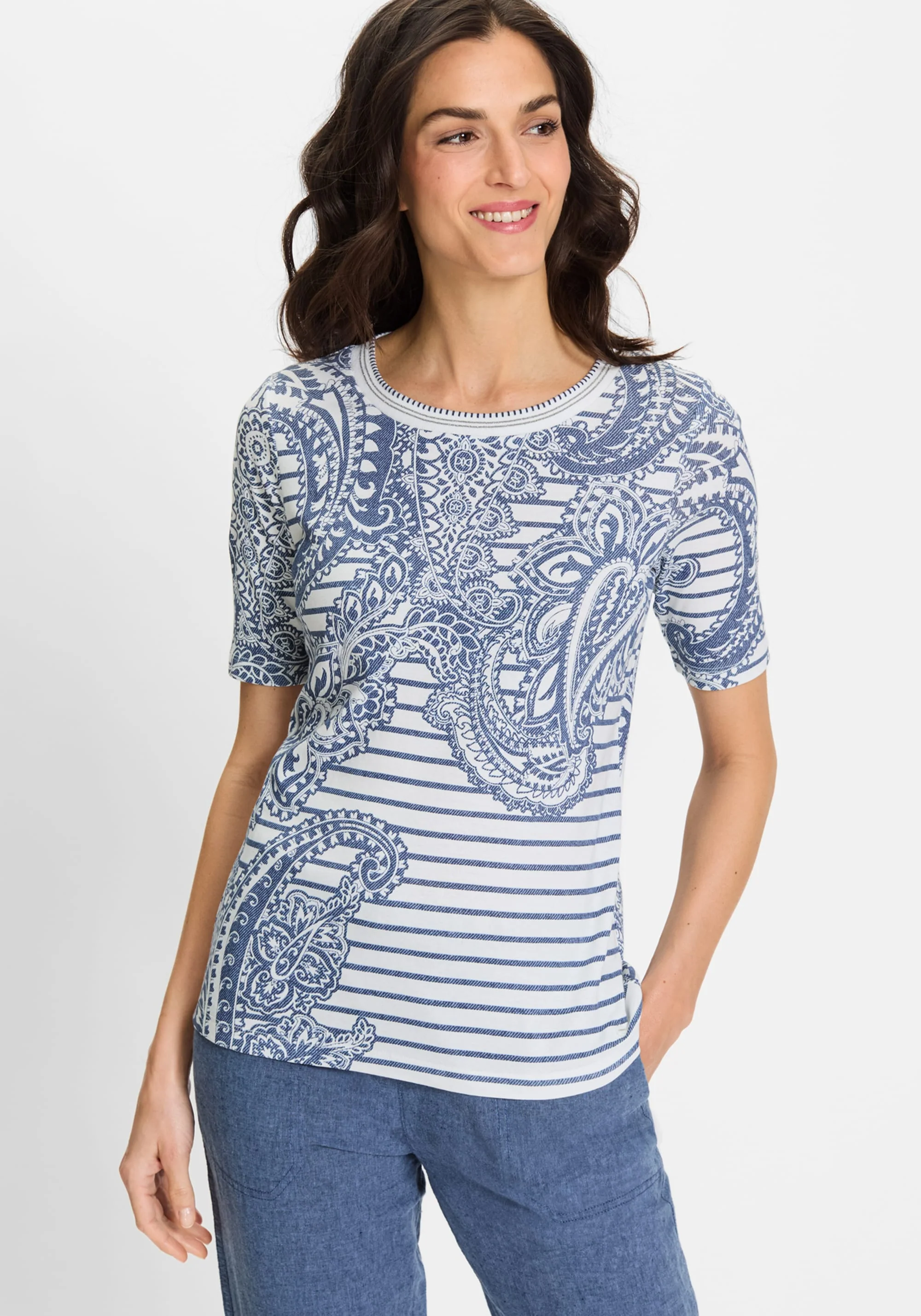 Paisley Denim Print T-Shirt