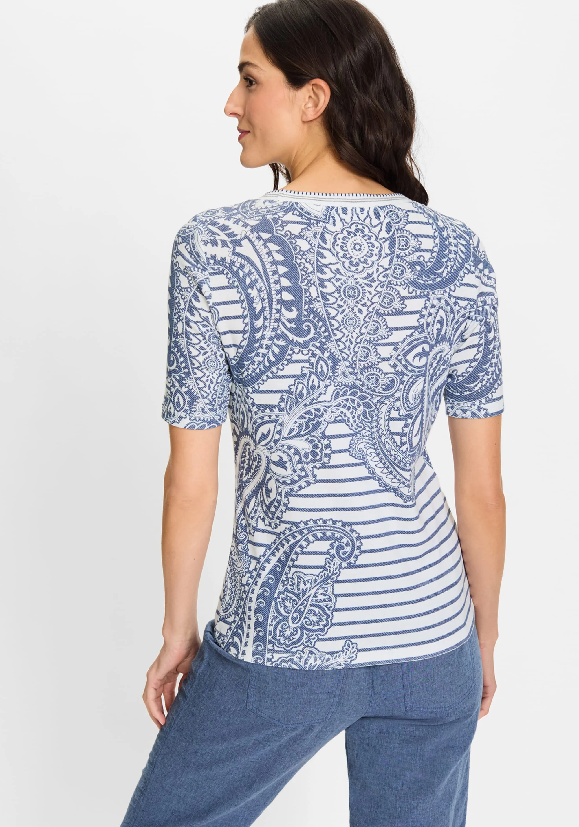 Paisley Denim Print T-Shirt - Image 2