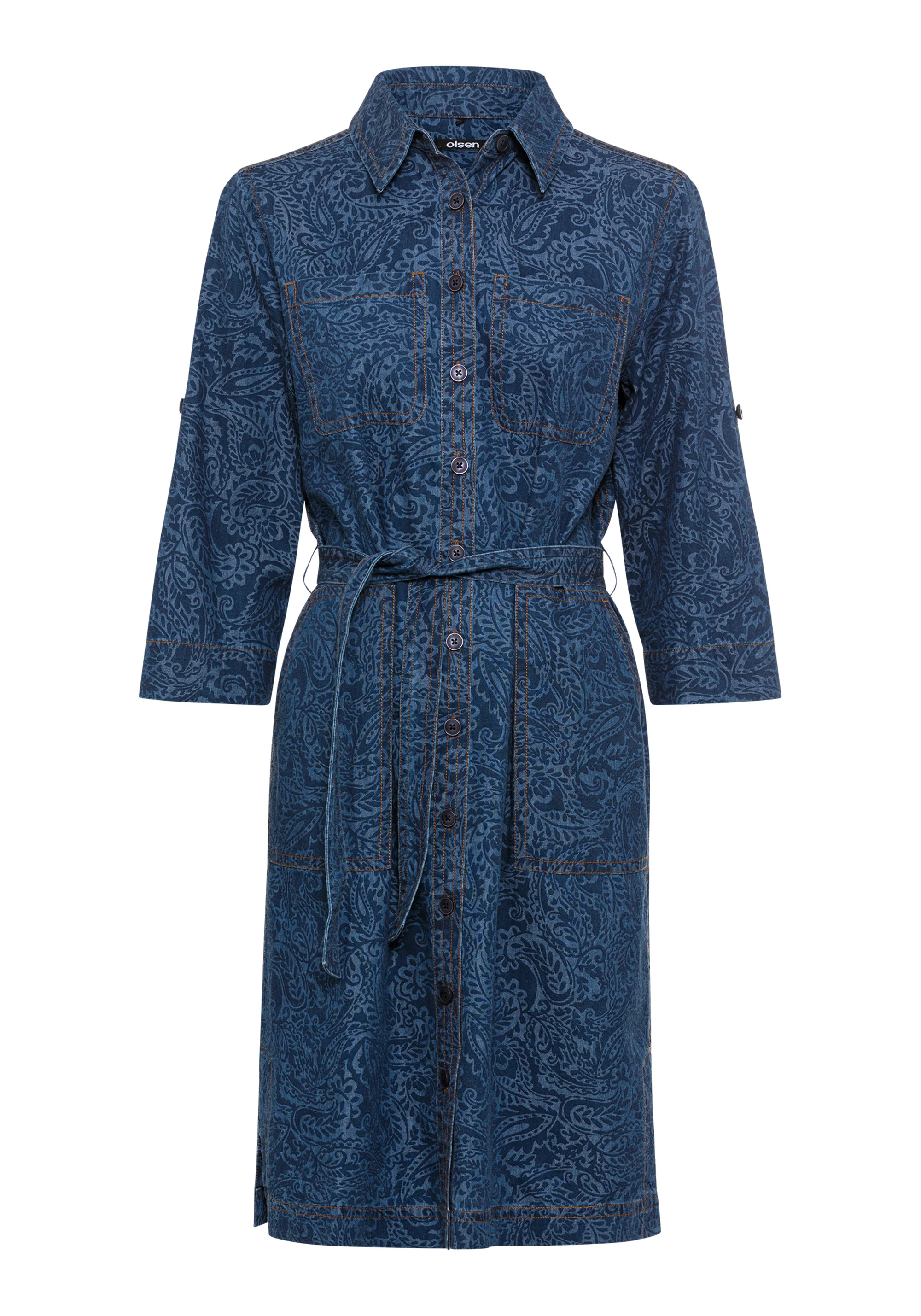 Paisley Denim Shirt Dress - Image 4