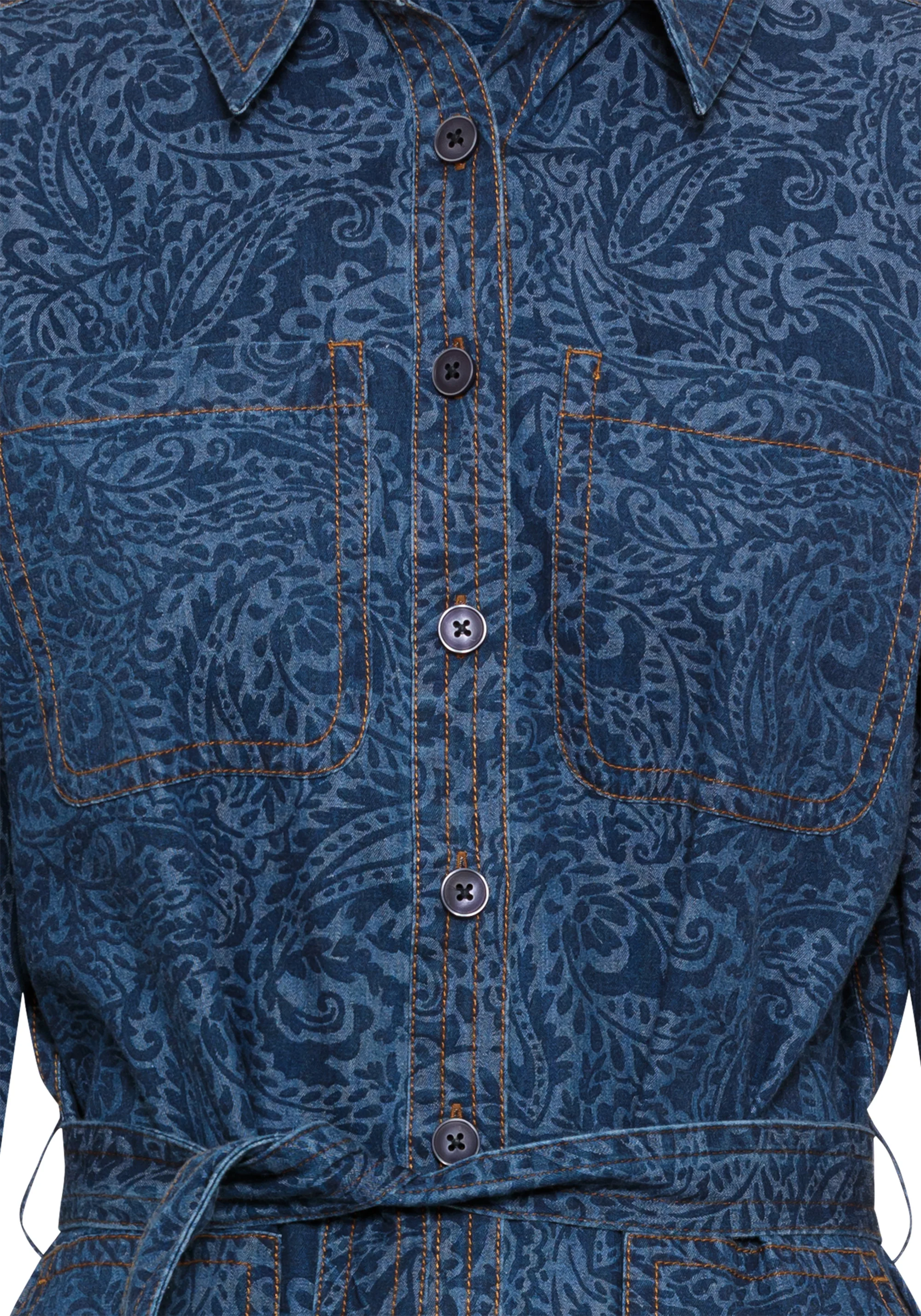 Paisley Denim Shirt Dress - Image 6