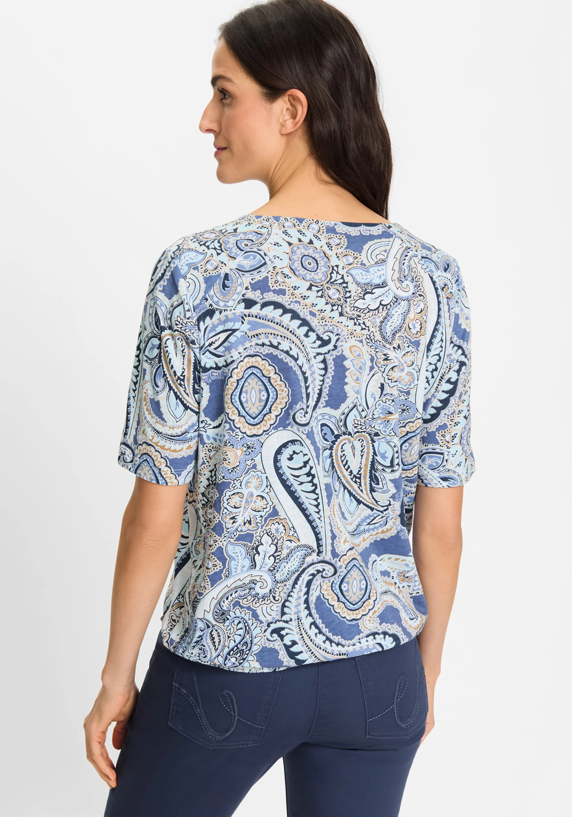 Paisley Split V-Neck T-Shirt - Image 2