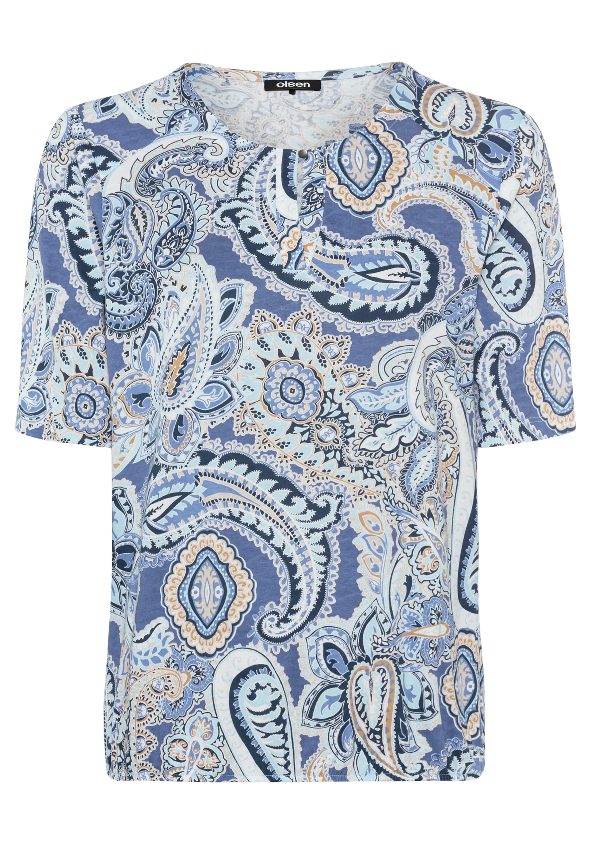 Paisley Split V-Neck T-Shirt - Image 3