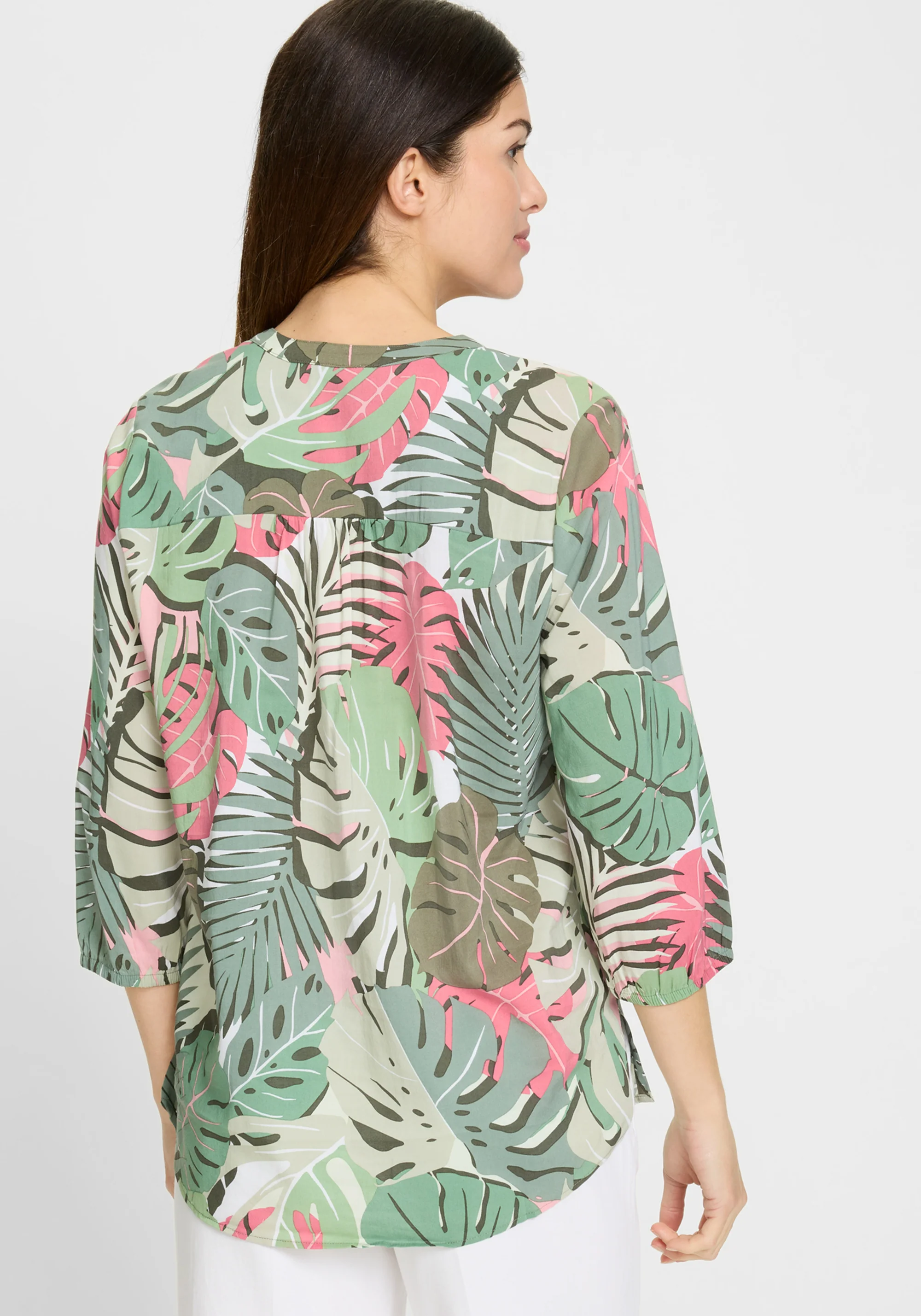 Palm Print Tunic Blouse - Image 2