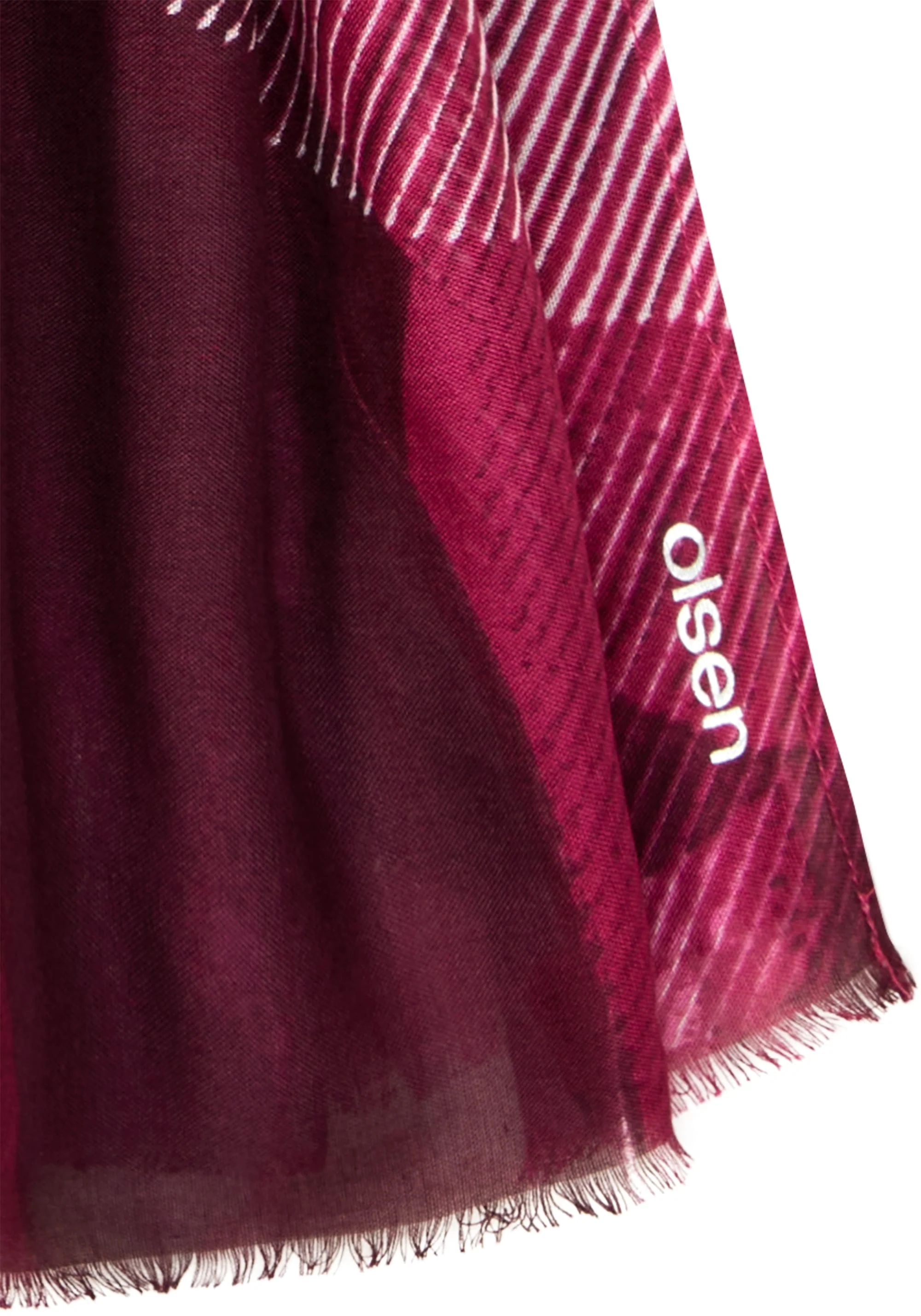 Pannaeux Print Scarf with Frayed Edge Trim - Image 3