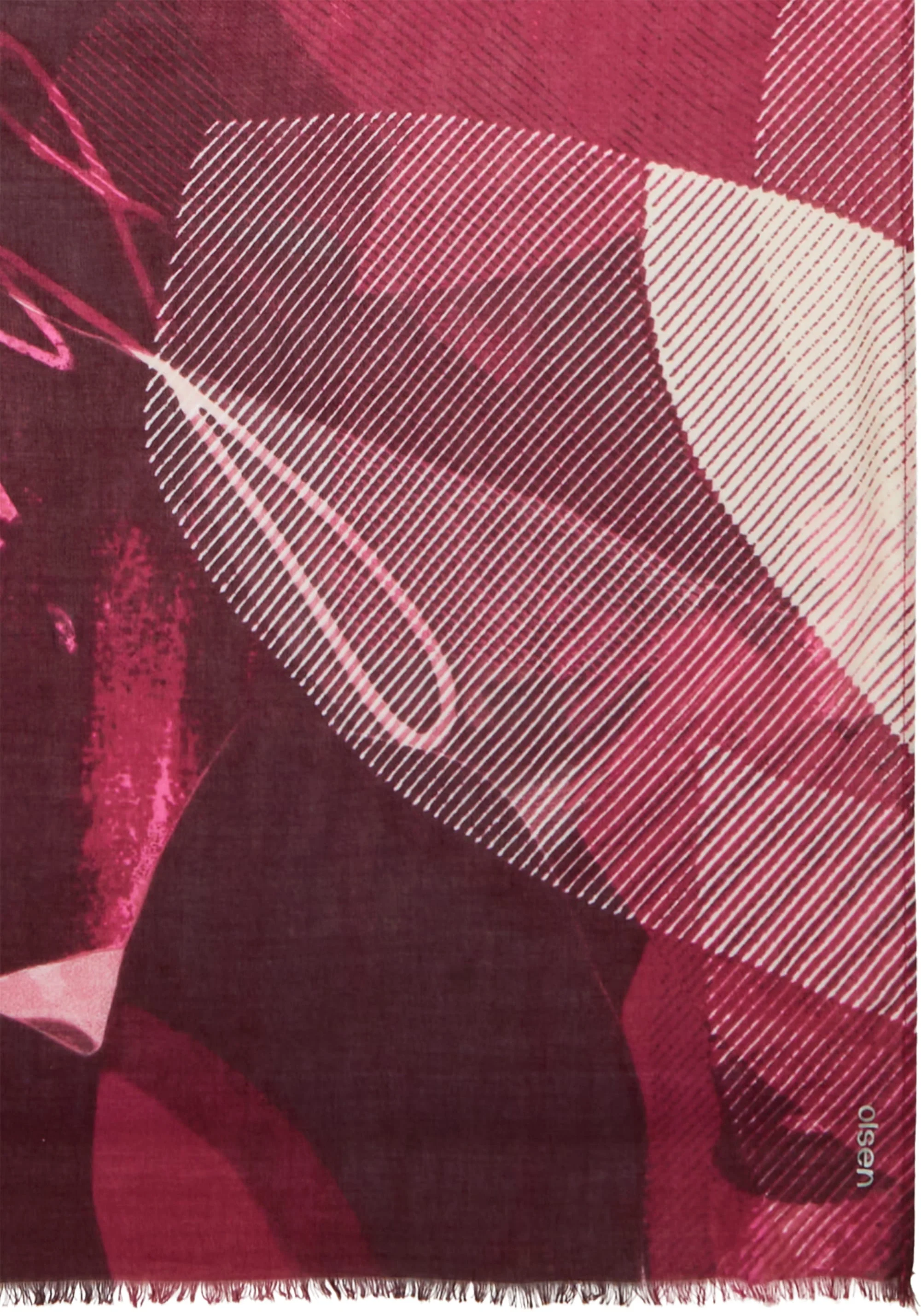 Pannaeux Print Scarf with Frayed Edge Trim - Image 4