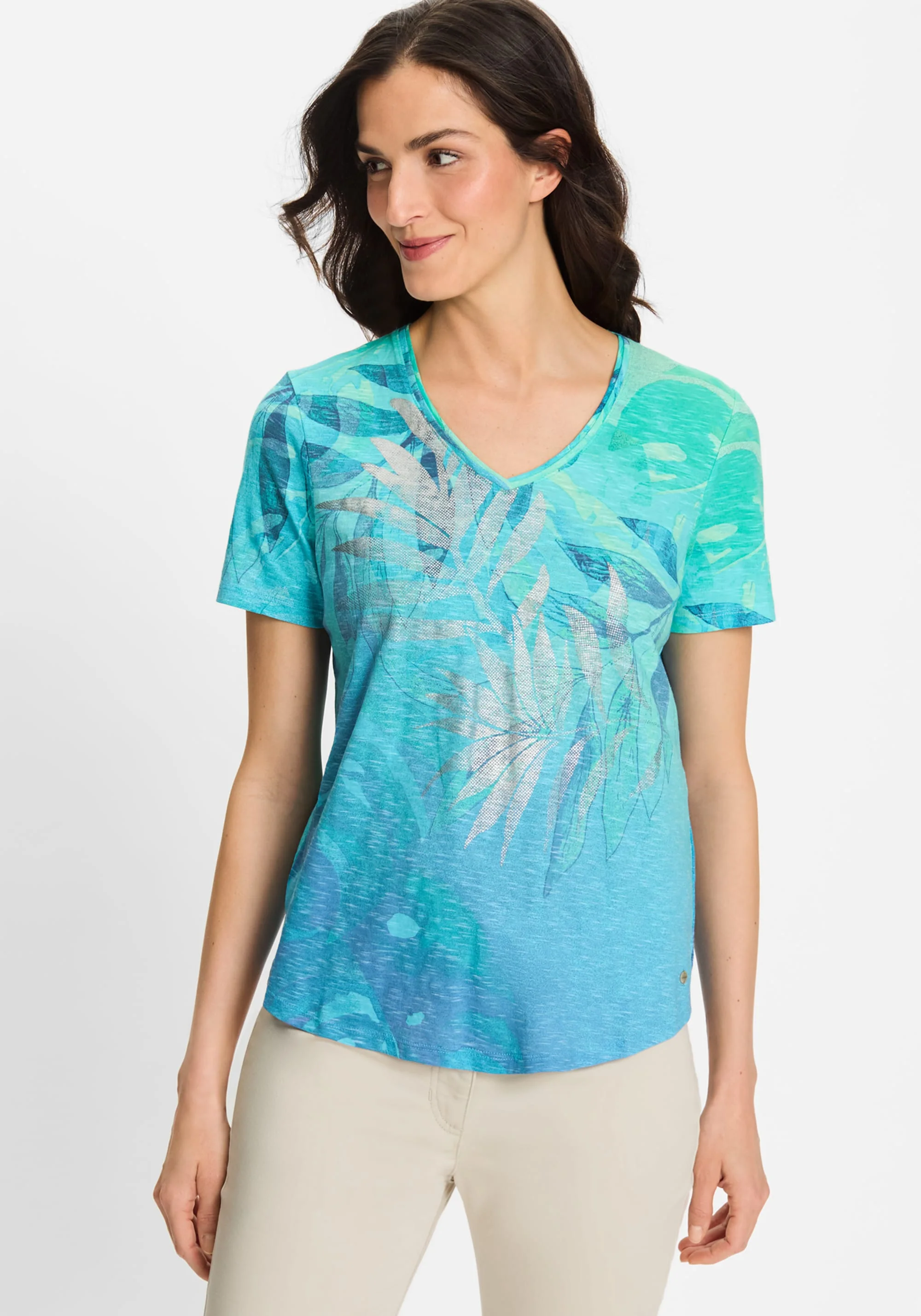 Panneaux Leaf Print T-Shirt