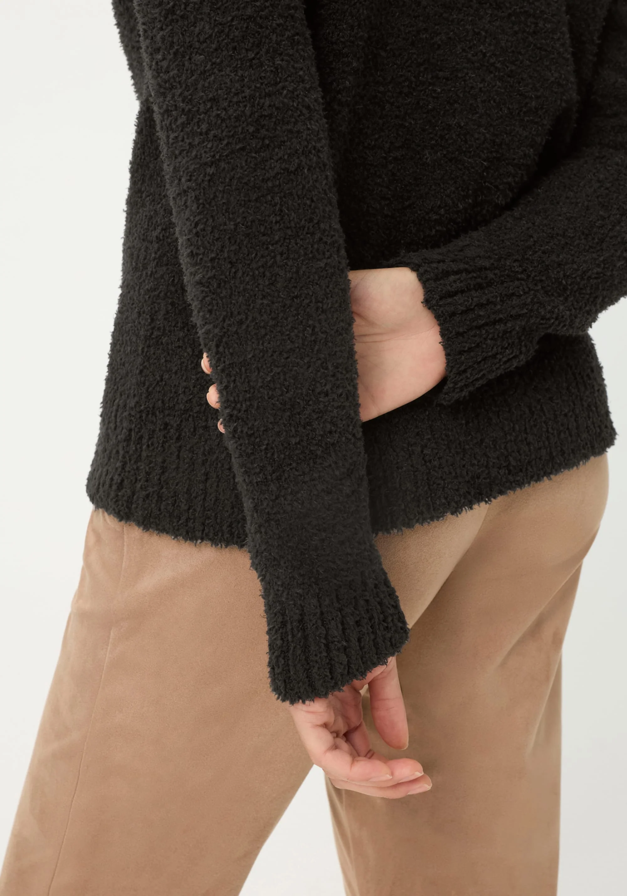 Plush Shawl Neck Sweater - Image 4