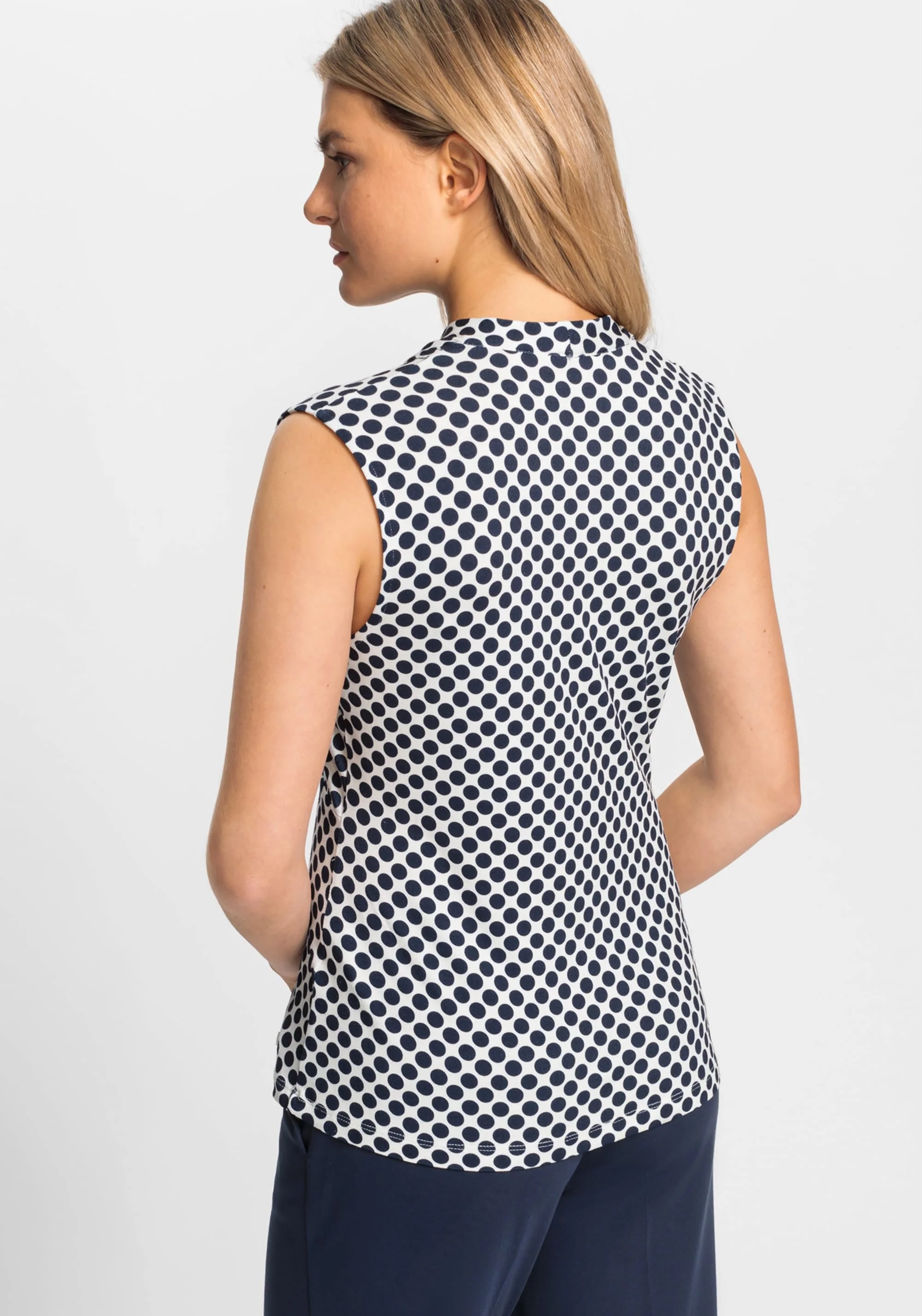 Polka Dot Sleeveless Shell - Image 2