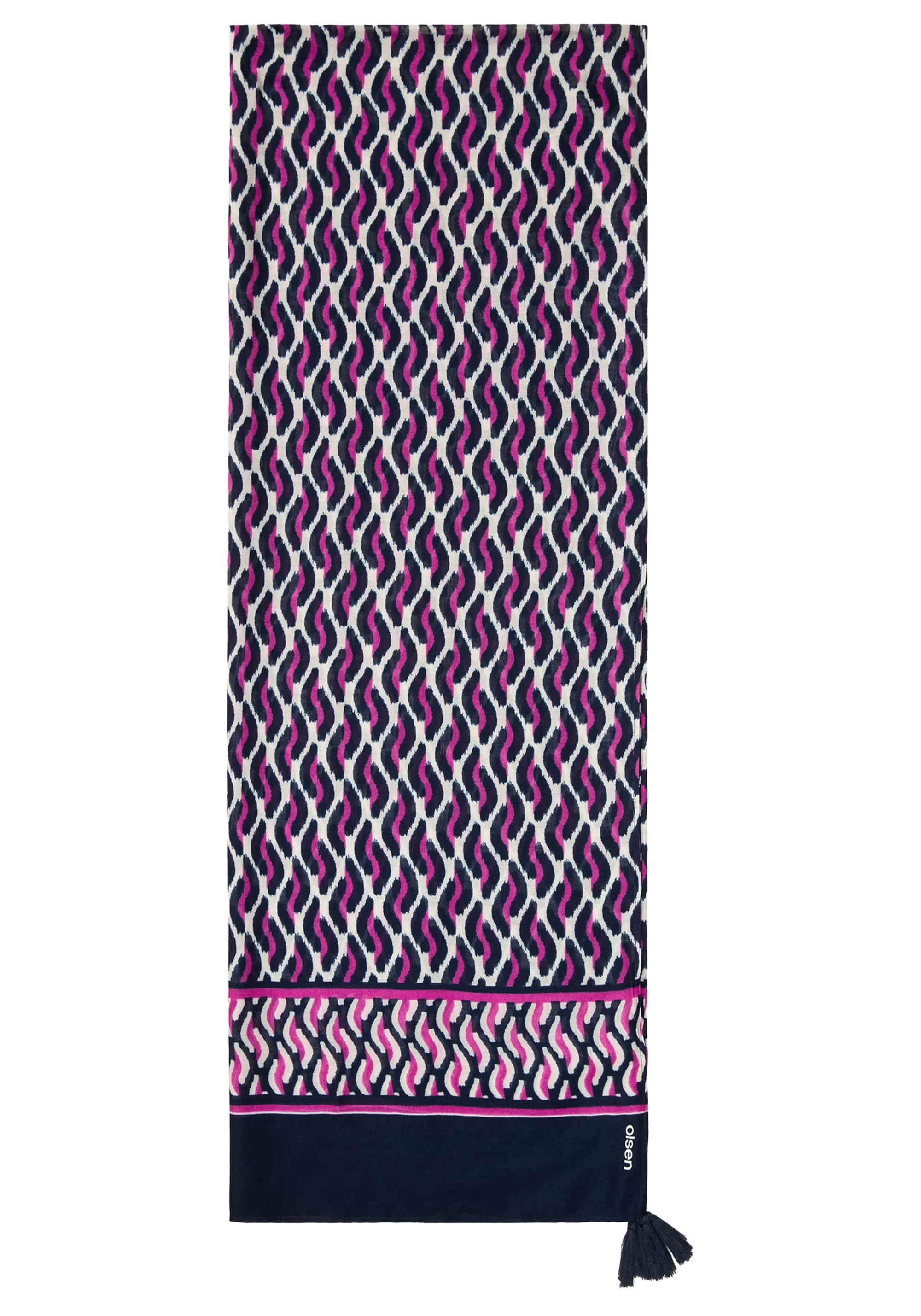 Printed Scarf with Tassel Detail - Image 3