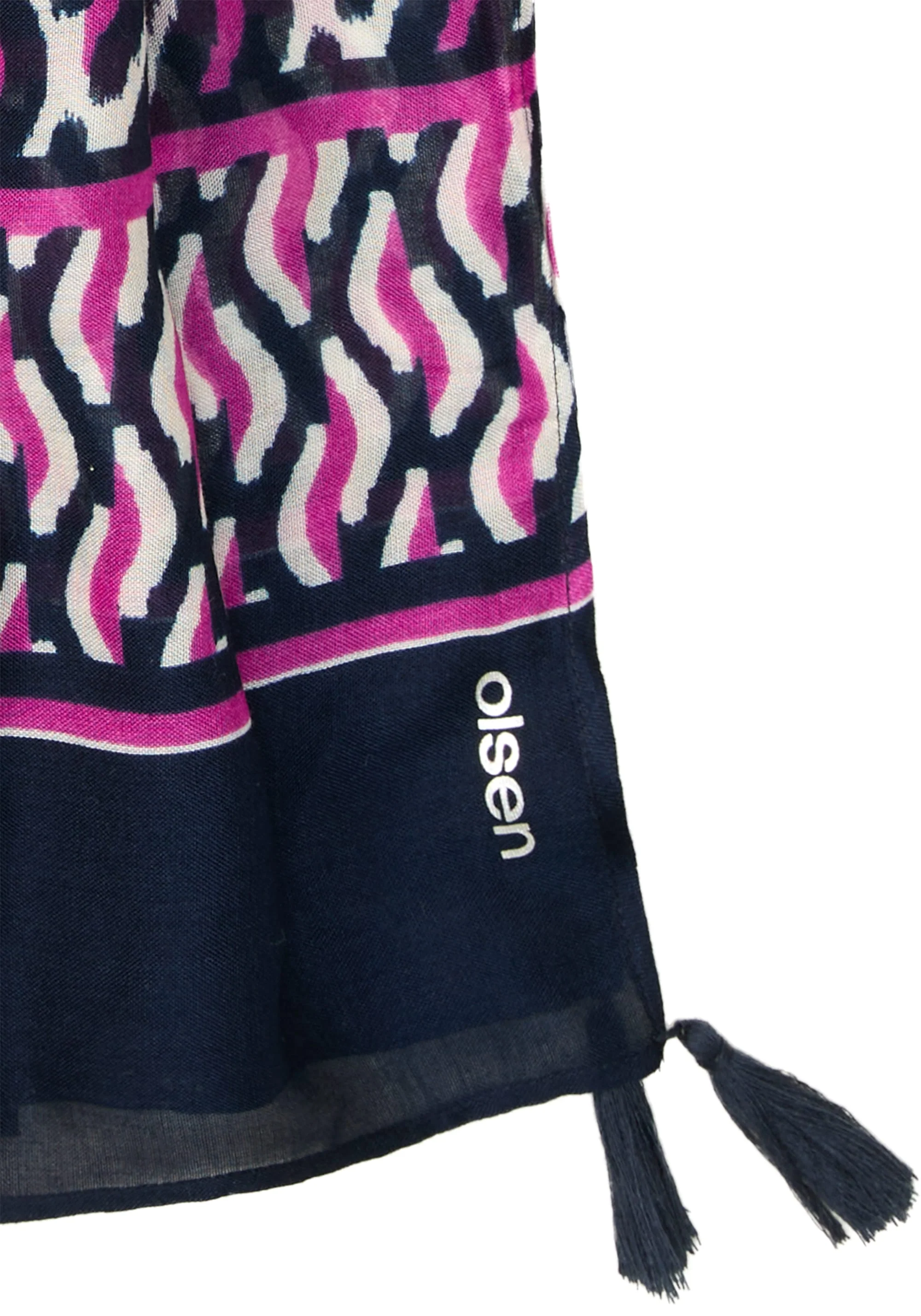 Printed Scarf with Tassel Detail - Image 4