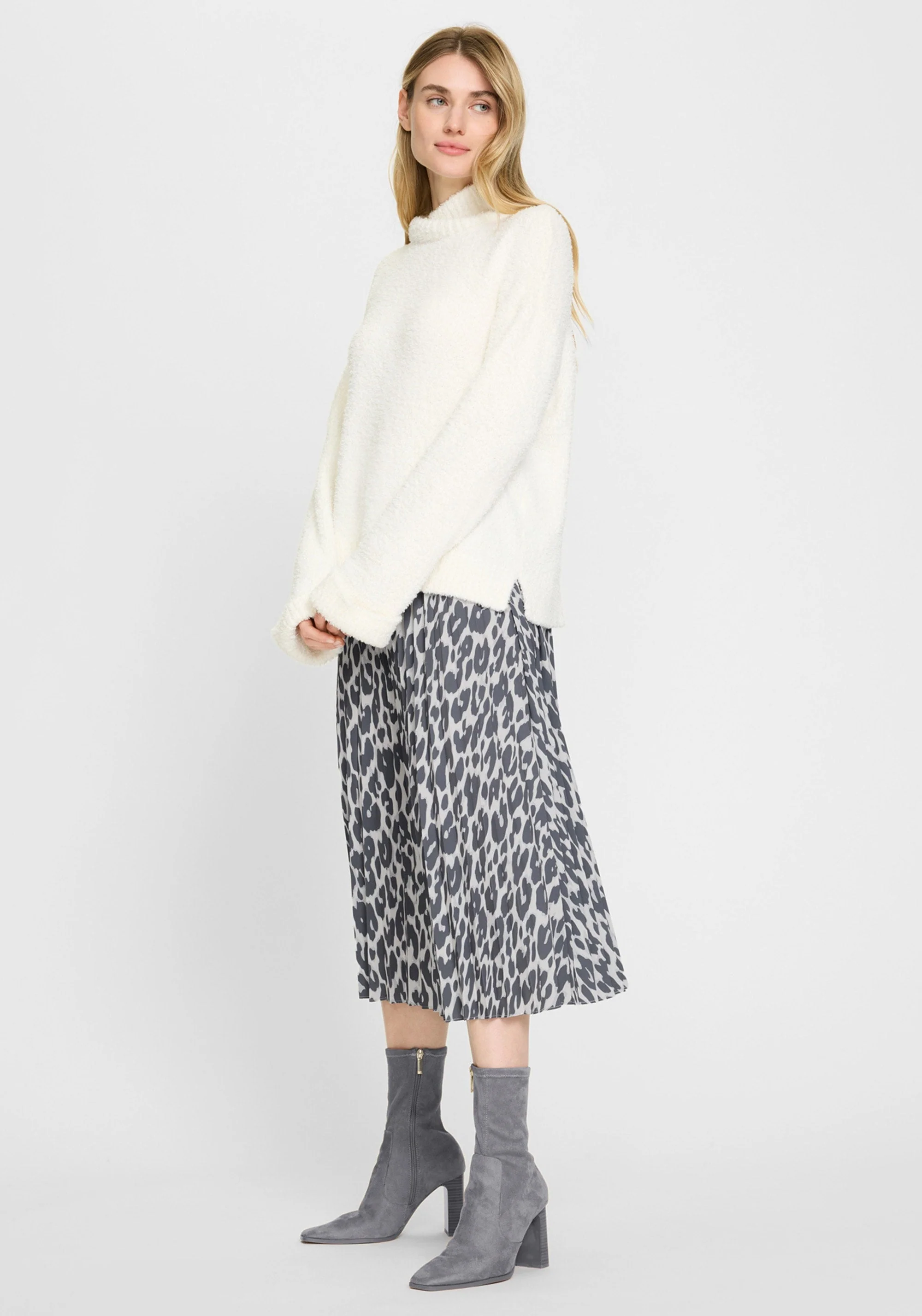 Pull-On Leopard Pleated Skirt - Image 2
