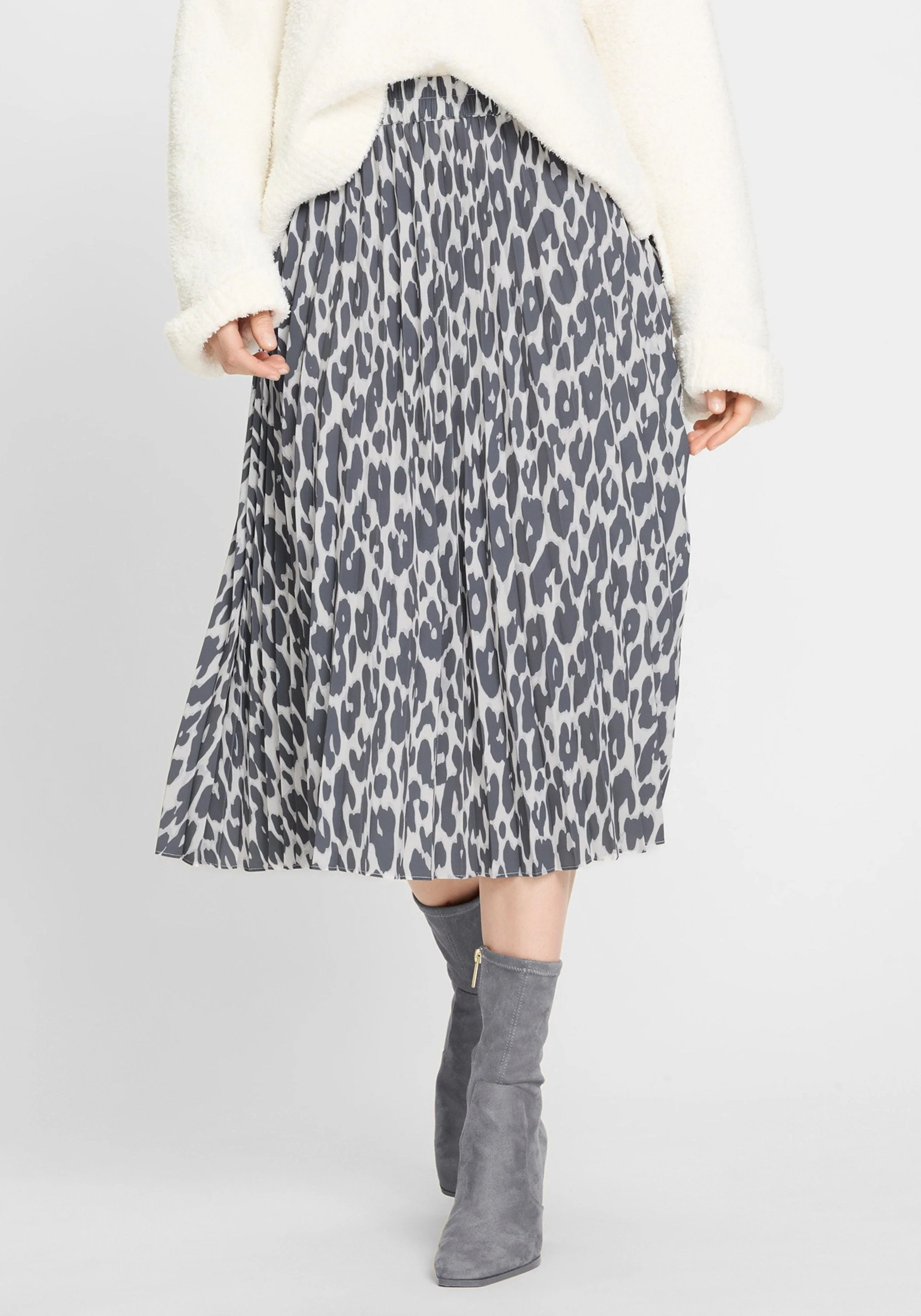 Pull-On Leopard Pleated Skirt - Image 3