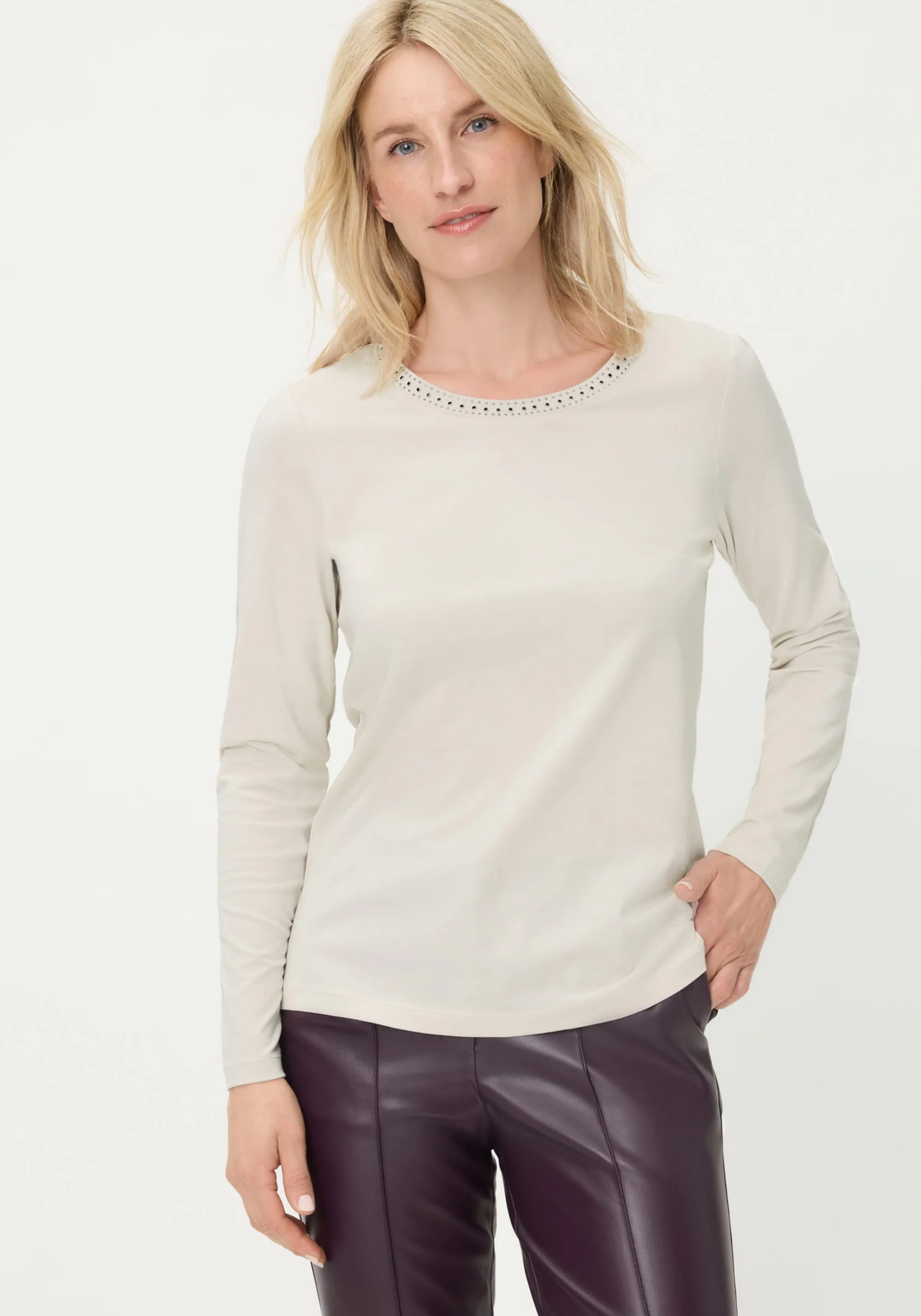 Rhinestone Trim T-Shirt