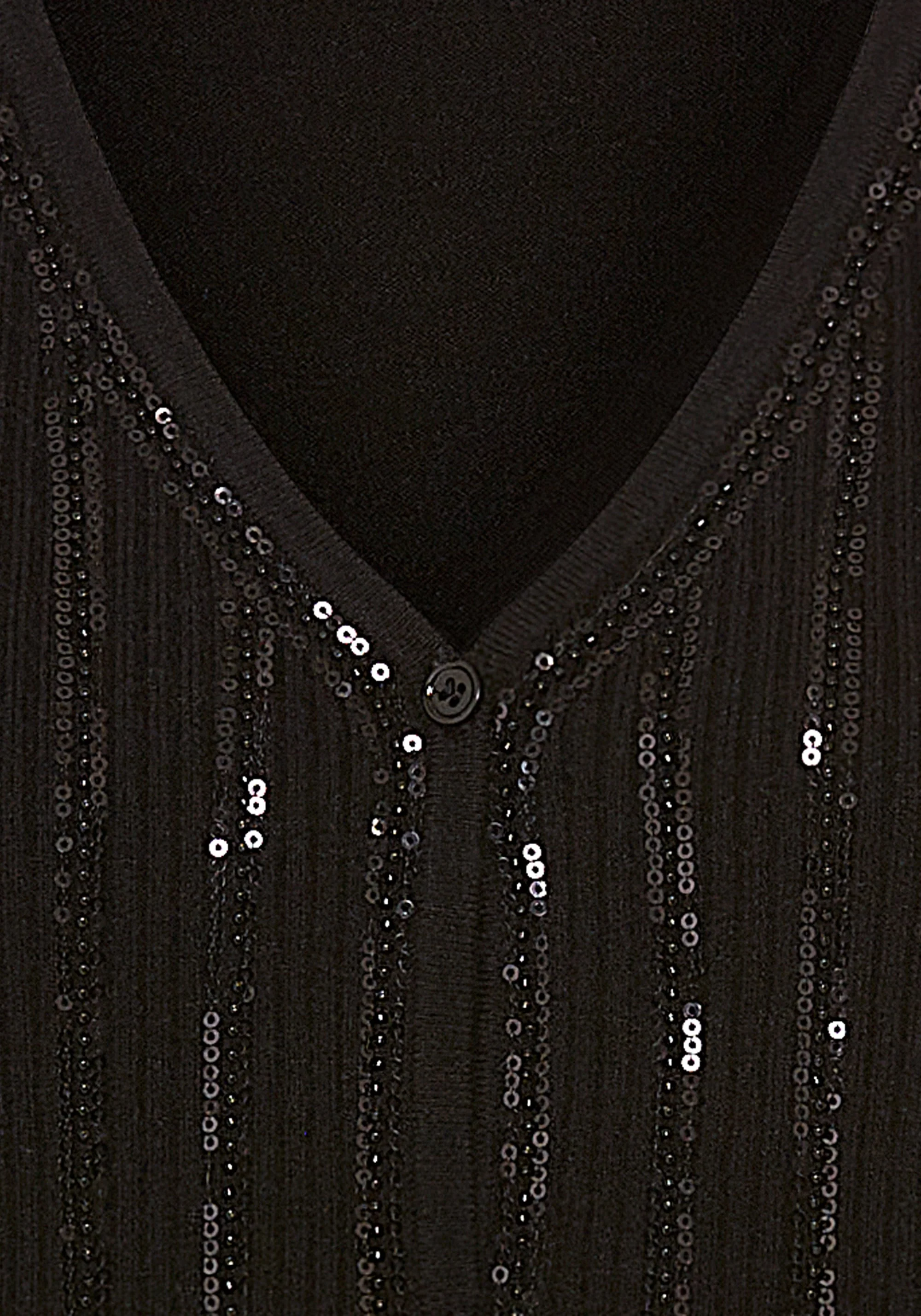 Rib Knit Cardigan with Sequin Detail - Image 7