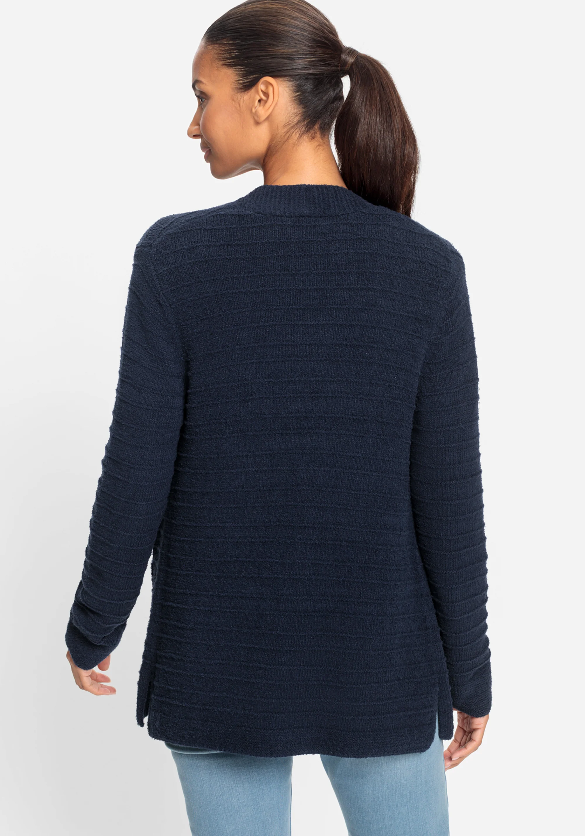 Rib Knit Open Front Cardigan - Image 2