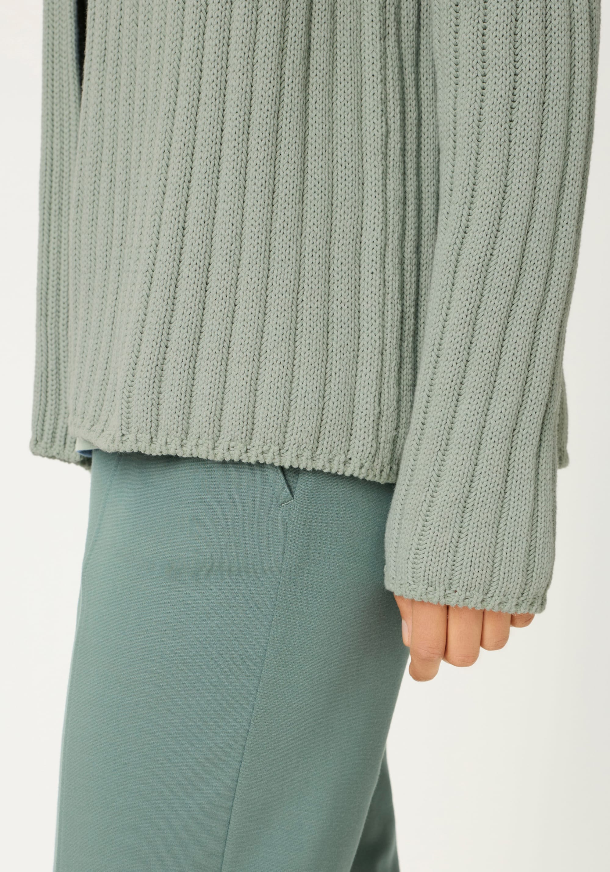 Rib Knit Open Front Cardigan - Image 4